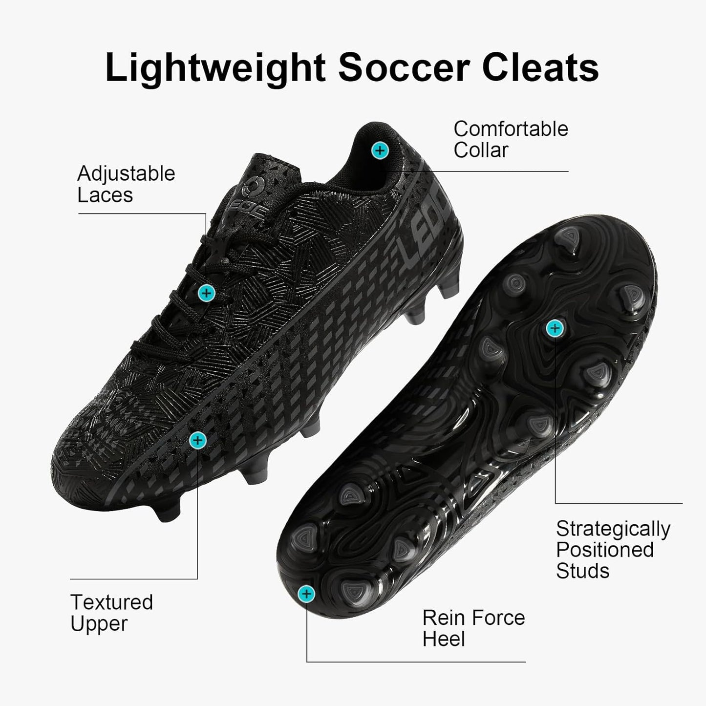 Soccer Cleats for Men's and Women's Outdoor Unisex Football Shoes Firm Rugby Boots