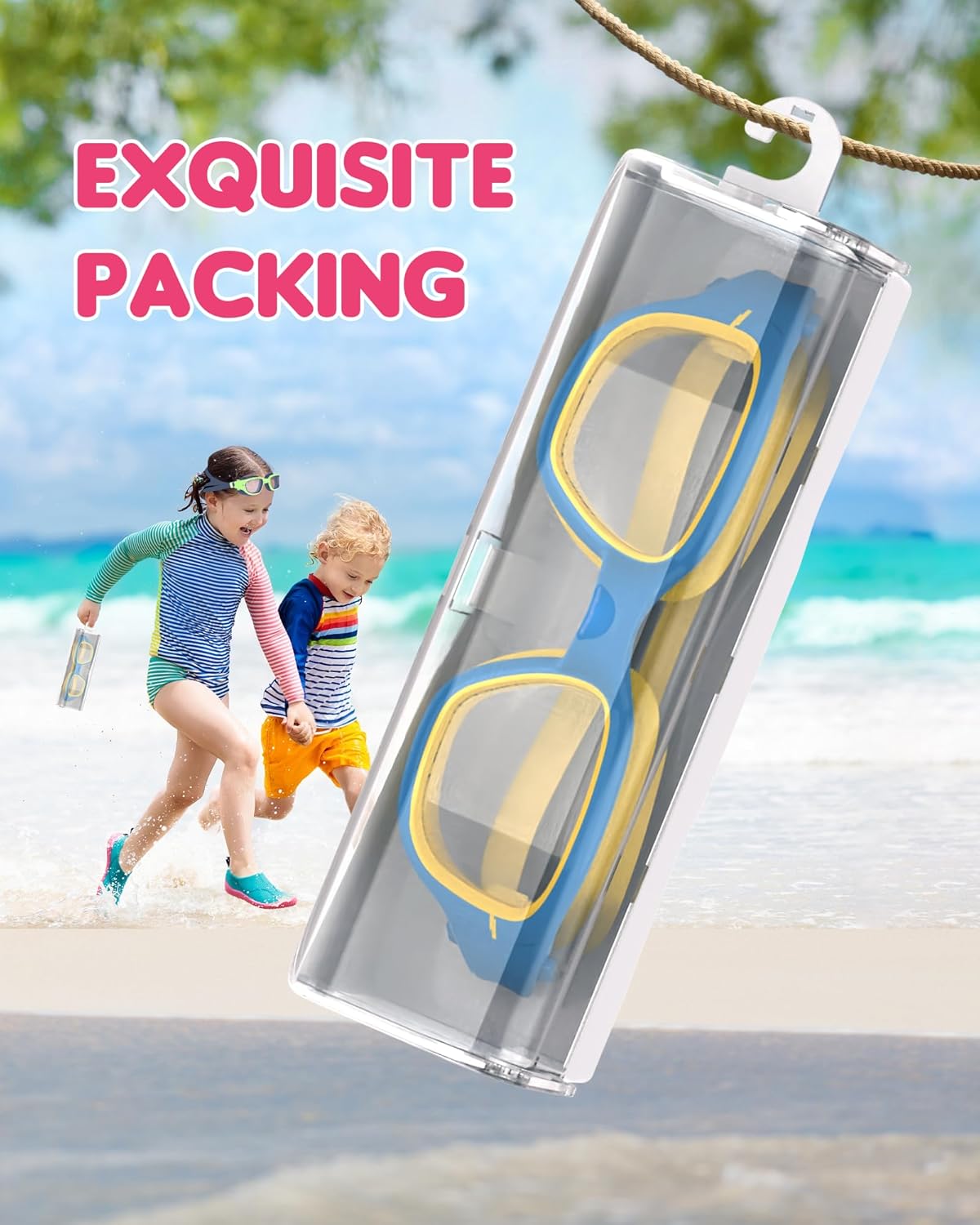 Kids Swim Goggles,Swimming Goggles for Kids 6-14, Anti-Fog UV Protection Pool Glasses for Boys Girls