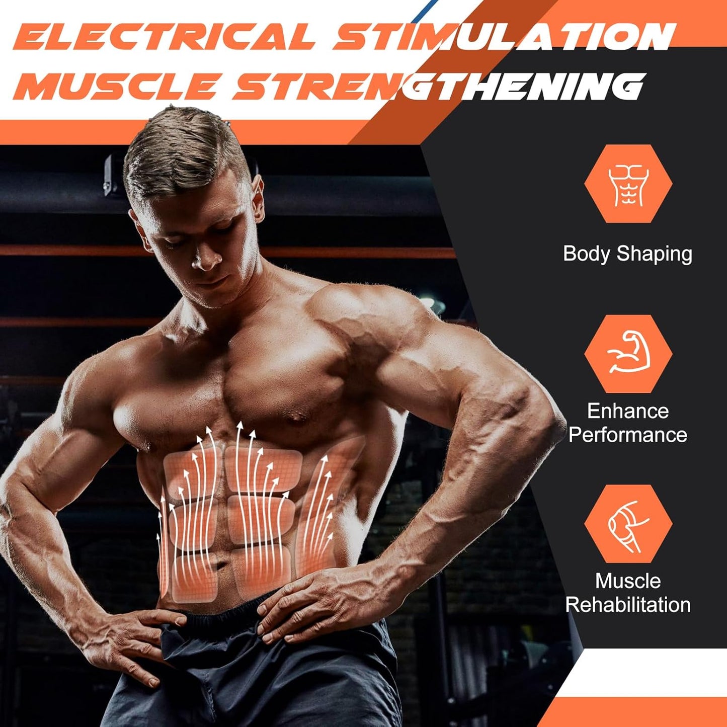 FDA Cleared, MHD TENS Ab Stimulator, TENS & PMS Muscle Stimulator and Muscle Improvement - Your Ab Machine for Effortless Fitness