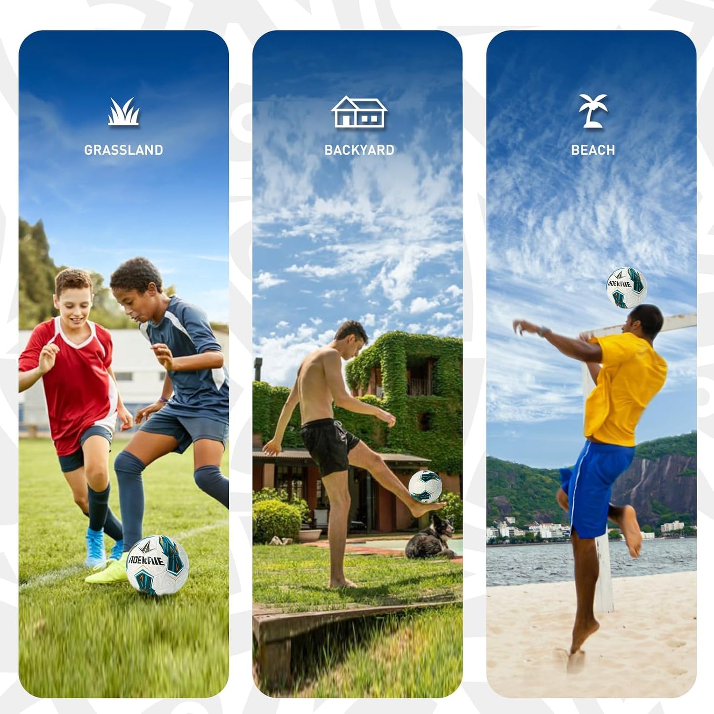 Soccer Ball Size 5 for All Age Recreational or Professional Outdoor Practice, PU Official Size&Weight, Size 5 Soccer Ball for Boys Youth Adults College Team, Ideal Gifts with Pump and Carry Net