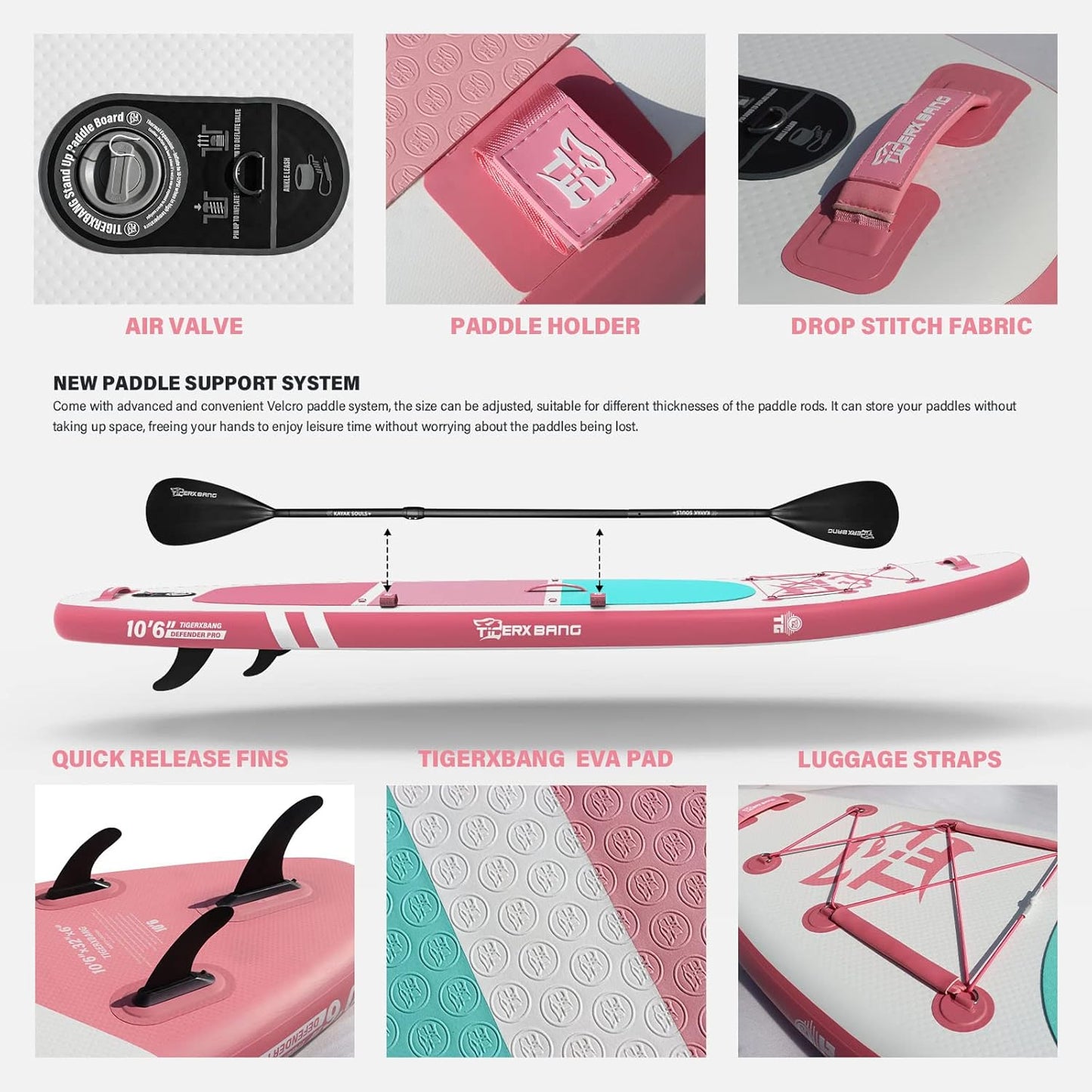 Inflatable Paddle Board with Premium SUP Board Accessories, Allround Paddle Boards for Adults/Kids,Stand Up Paddle Board Defender Collection