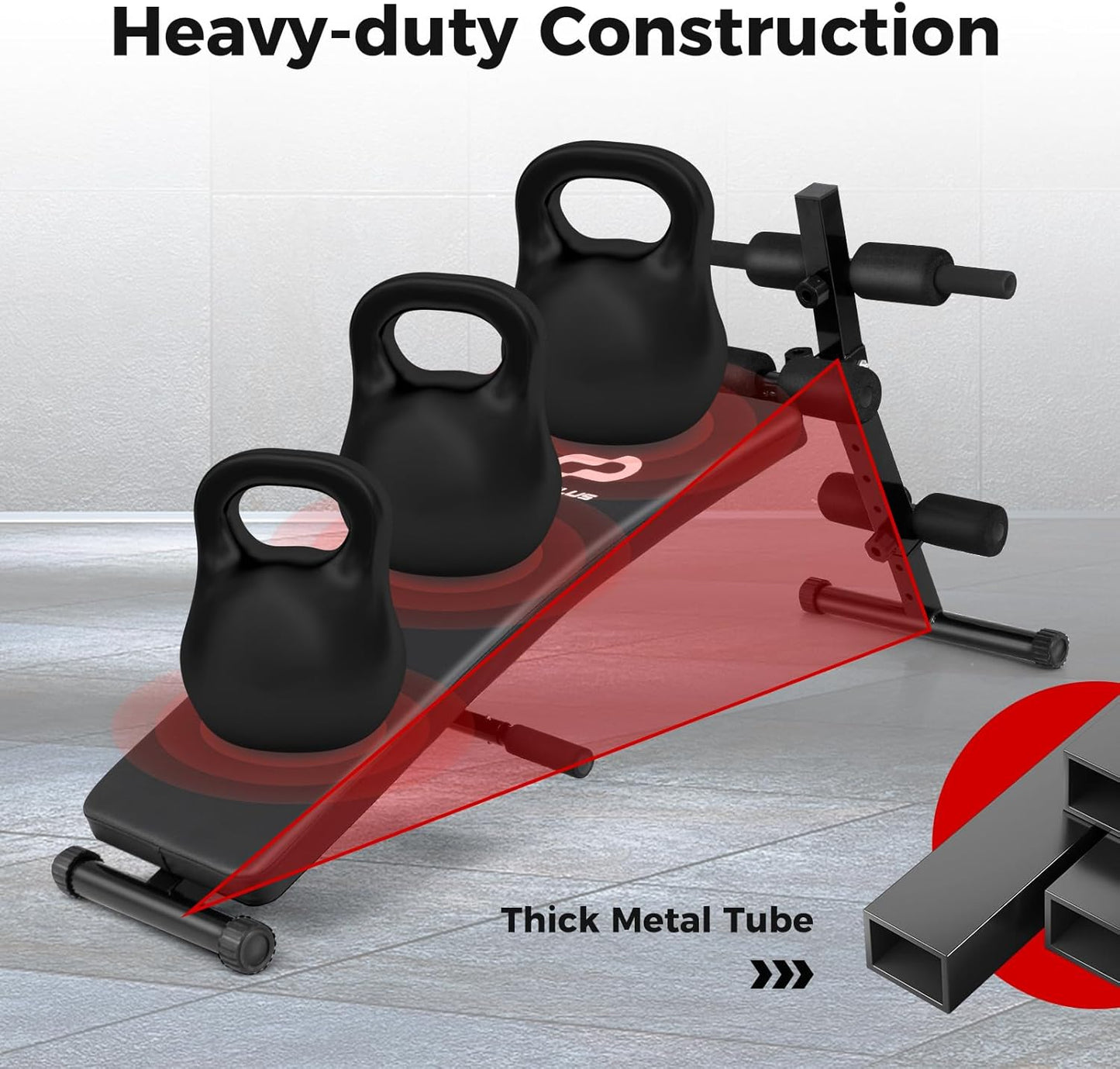 Goplus Adjustable Decline Sit Up Bench for Exercise, Foldable Curved Slant Bench with High Density Foam Cushioned Seat, Heavy Duty Metal Frame, Full Body Ab Workout Equipment for Home Gym, Black