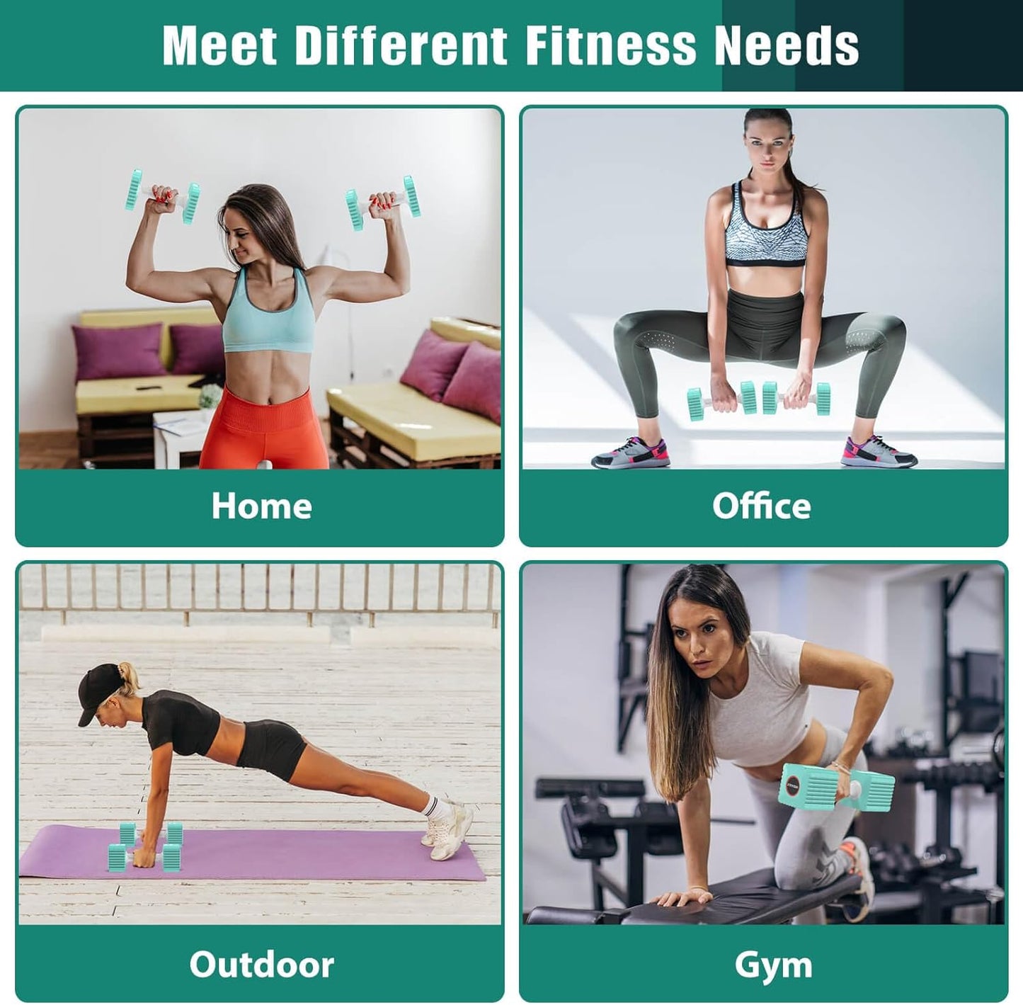 Adjustable Weight Dumbbells Set of 2, 3.4lb/5.7lb/8lb/10.3lb/12.6lb Each Hand Weight Sets for Women/Men, Adjustable Dumbbells Set for Home Gym Fitness Workout Strength Training