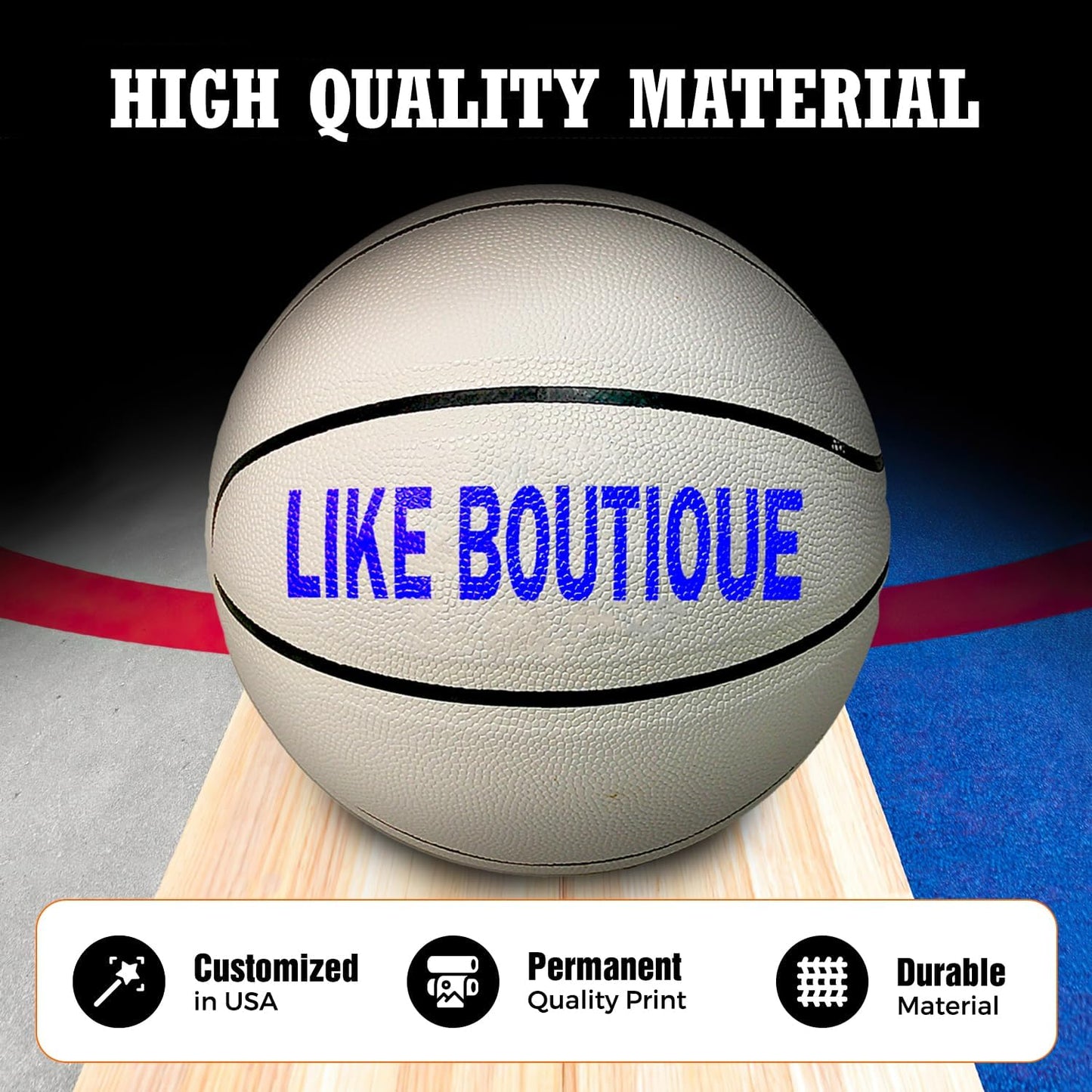 HAMMET Personalized Basketball – Customized Basketball with Your Name or Text – Multiple Colors, Fonts & Designs Available – Durable for Indoor and Outdoor - Ideal Gift for Son, Daughter, Boy or Girl