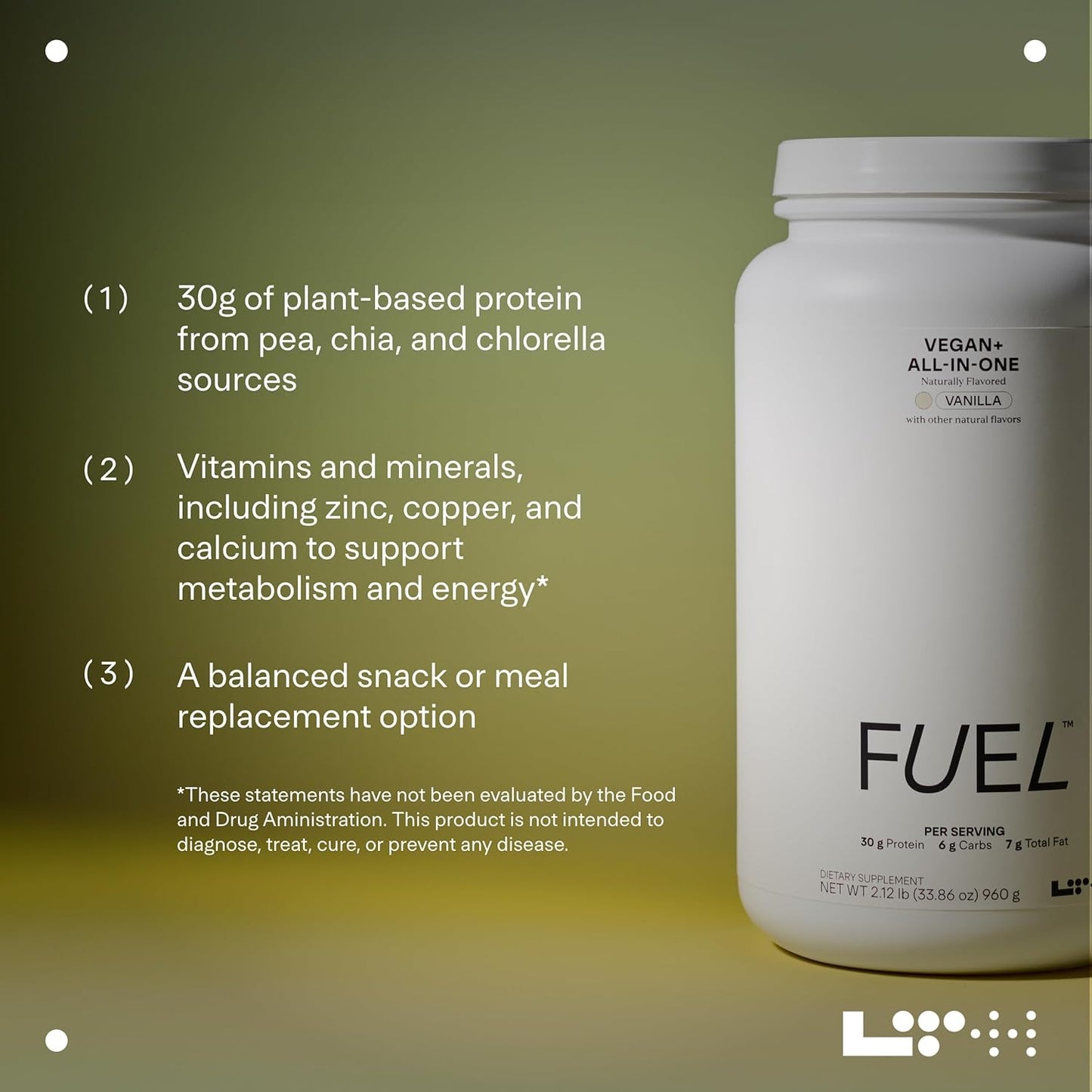 LTH Fuel Vegan & All-in-One - Trusted by Life Time Fitness Members - 30g Protein - Plant-Based Protein Meal Replacement - Vitamins, Minerals, Digestive Enzymes & Probiotics - Vanilla, 20 Servings