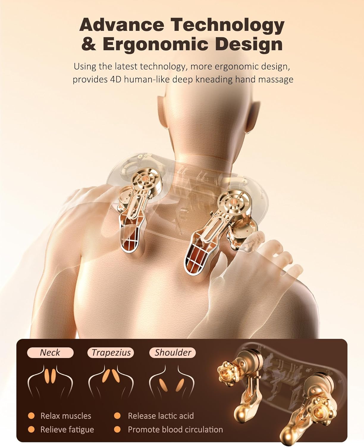 Neck and Shoulder Massager with Heat, Cordless Back and Neck Massager, Upgraded Graphene Heating, 4D Shiatsu Deep Kneading Massage for Shoulder, Back,Leg,Pain Relief, Portable Gifts for Dad Mom Friend