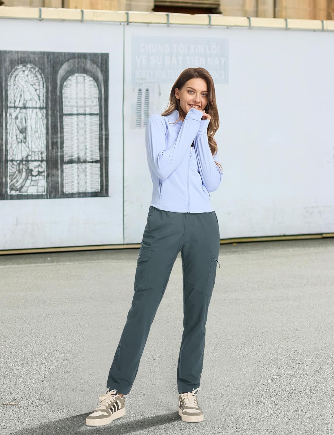 TBMPOY Women's Hiking Cargo Pants Lightweight Water Resistant Quick Dry Fishing Camping Travel Work Pant with 6 Pockets