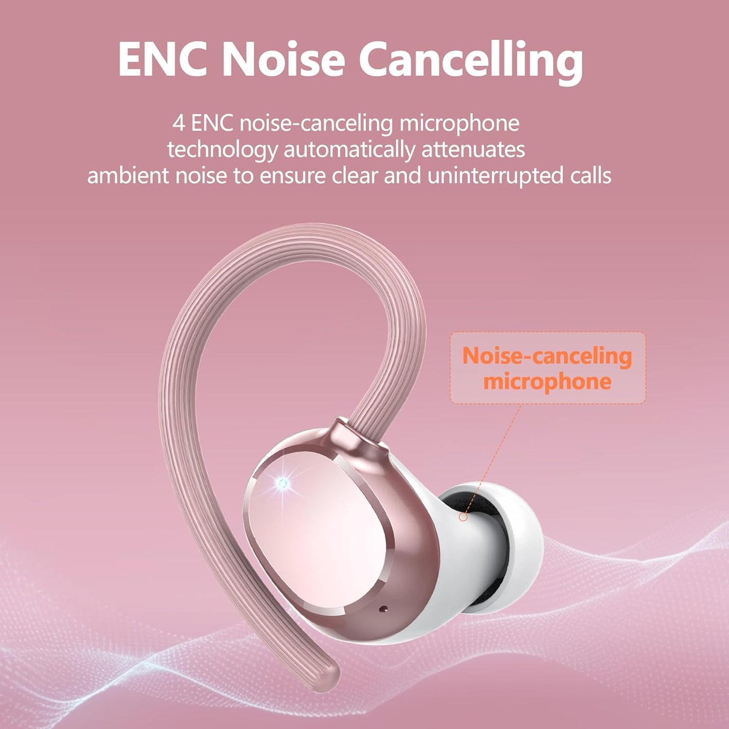 Ear Buds Wireless Bluetooth Earbuds Sport 2025 New Bluetooth 5.3 Headphones with LED Display 128H Playtime Powerful Bass Over Ear Earphones with Earhooks IP7 Waterproof for Gym/Running/Workout