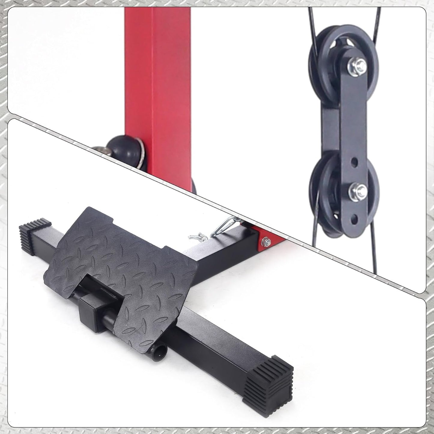 LAT Pulldown Machine, Multi-Functional Cable Machine with High and Low Pulley Station, Row Cable Machine Home Gym with Leg Support, Tricep Workout Equipment