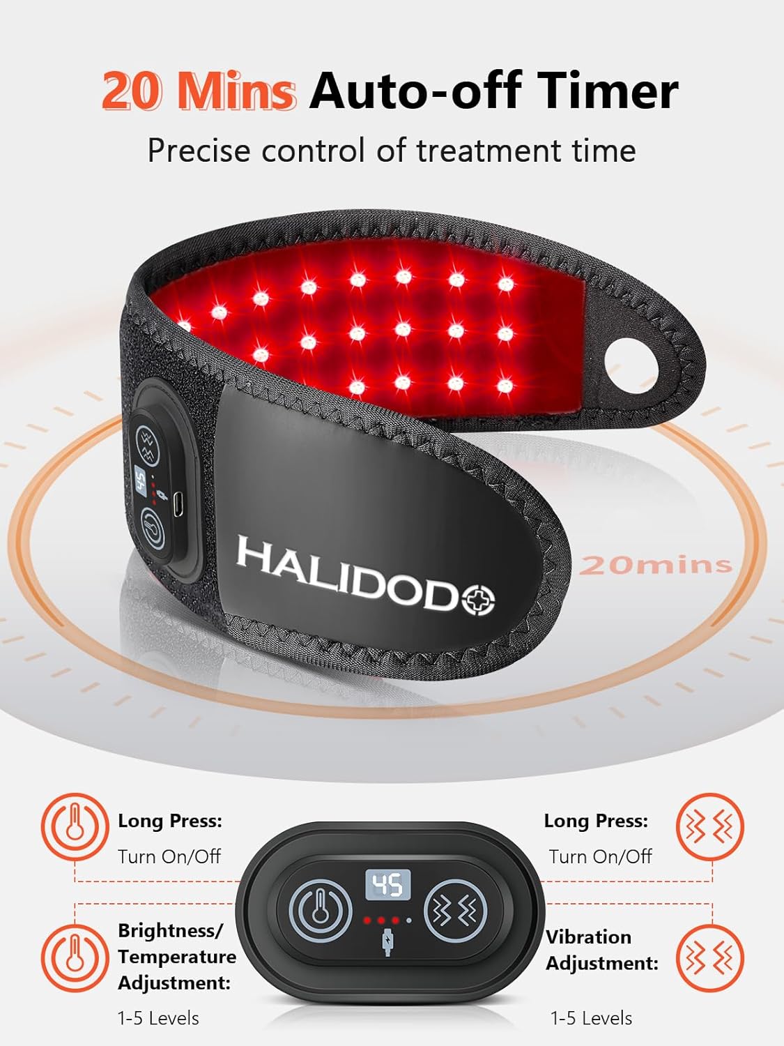 Red Light Therapy for Hand Wrist with Heat & Massage, 3000mAh Wireless Controller Infrared Light with 108 Beads Wrist Brace & Hands Wrap Pad for Knee Ankle Foot Joint Faster Recovery Pain Relief