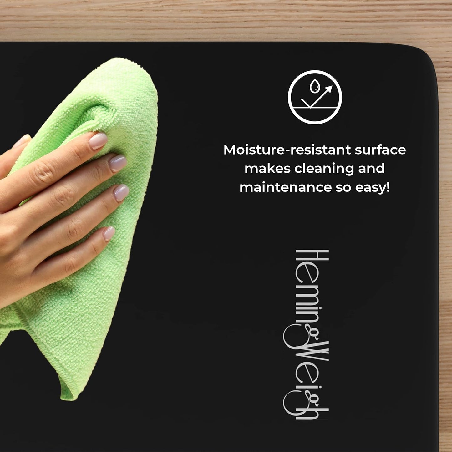 HemingWeigh 1 Inch Extra Thick Non Slip Yoga Mat - Exercise Mats for Home Workouts, Black (70"L x 23"W)