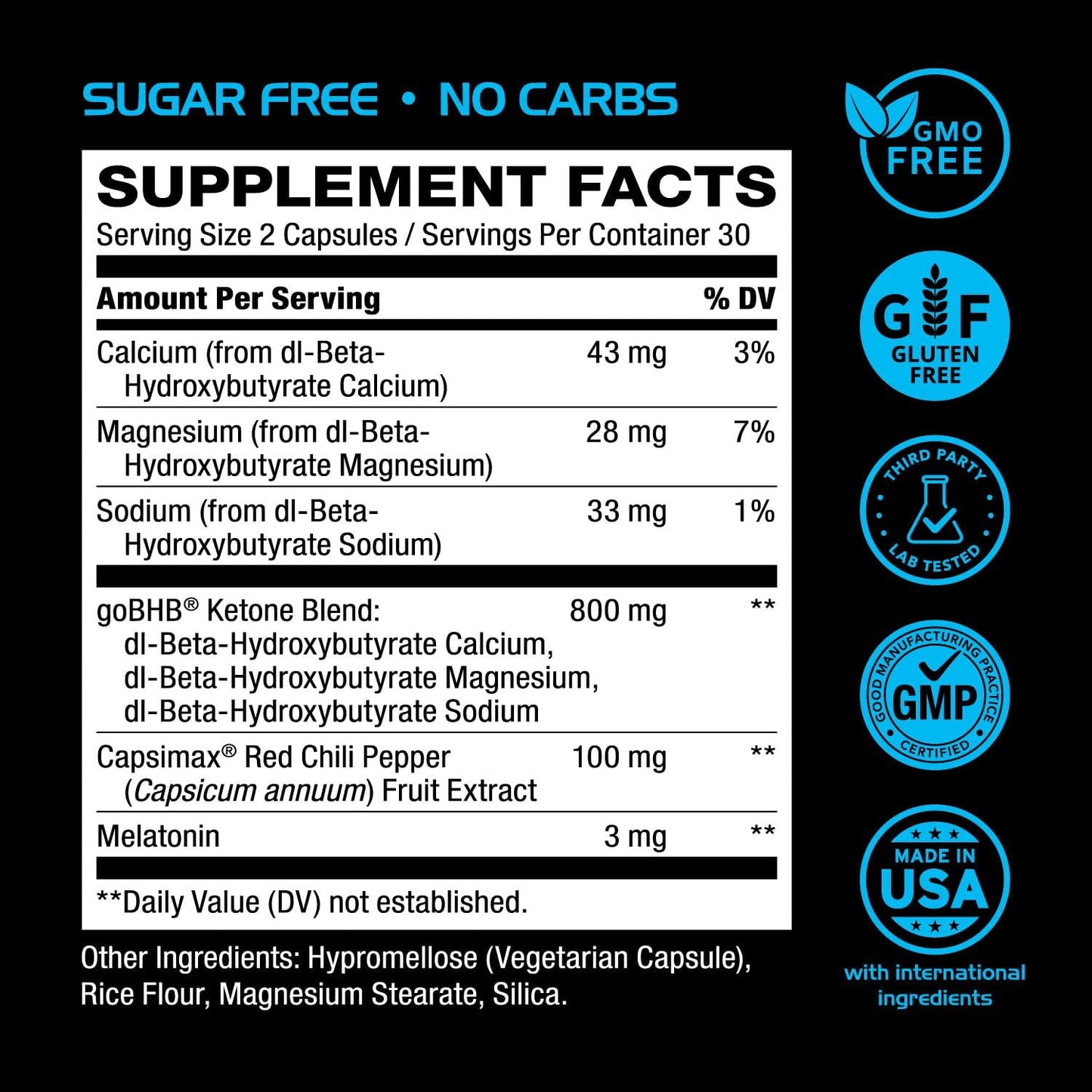 Night Burn Keto BHB Exogenous Ketones Supplement - Real Ketones Keto Diet Pills with Patented goBHB Capsimax and Melatonin for Body Sculpting (60 Count (Pack of 1), Nite)