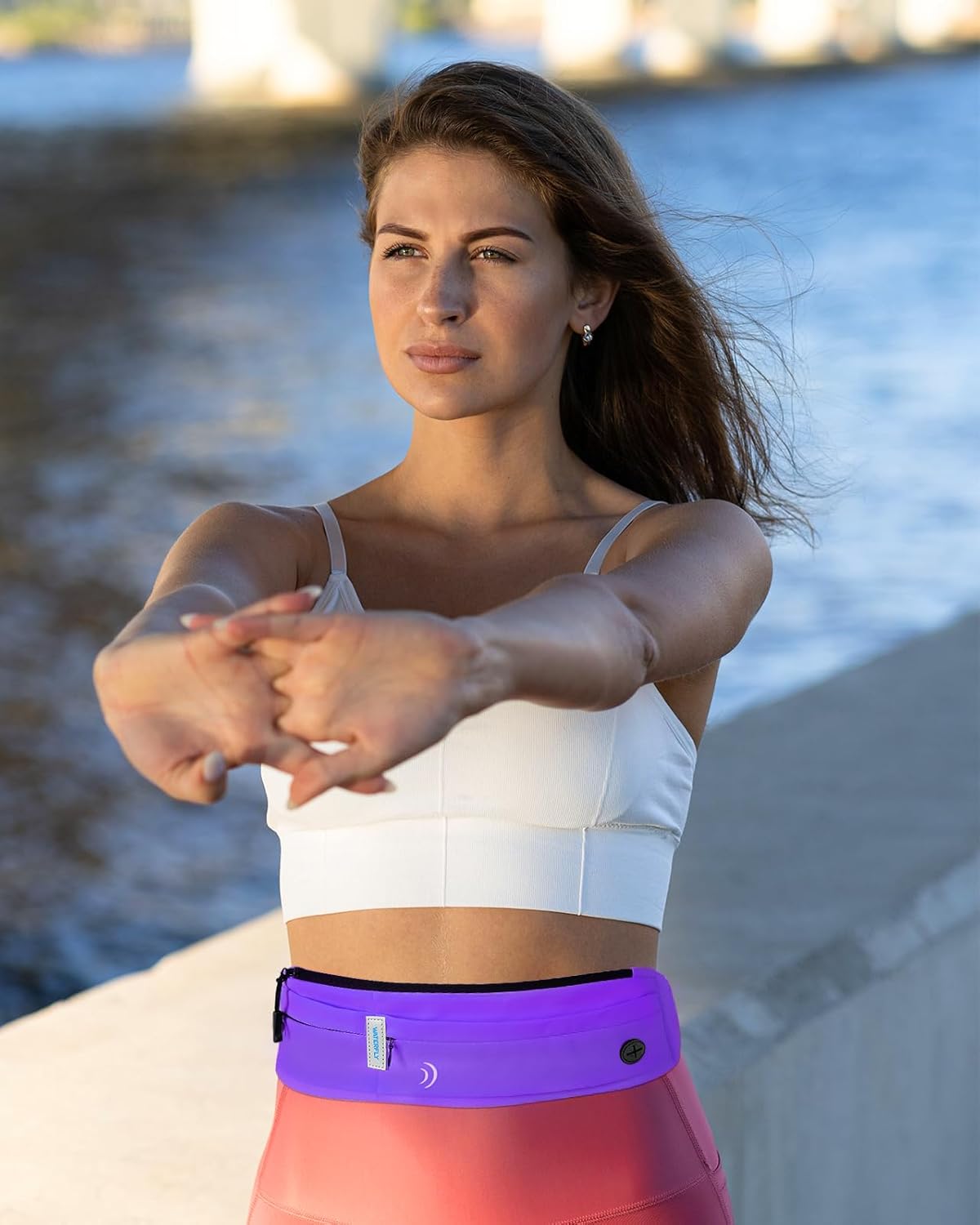 WATERFLY Running Belt Fanny Pack: Runner Marathon Jogging Waist Pack Sport Workout Exercise Fitness Phone Holder Belt for Men Women Jogger Slim Waistband