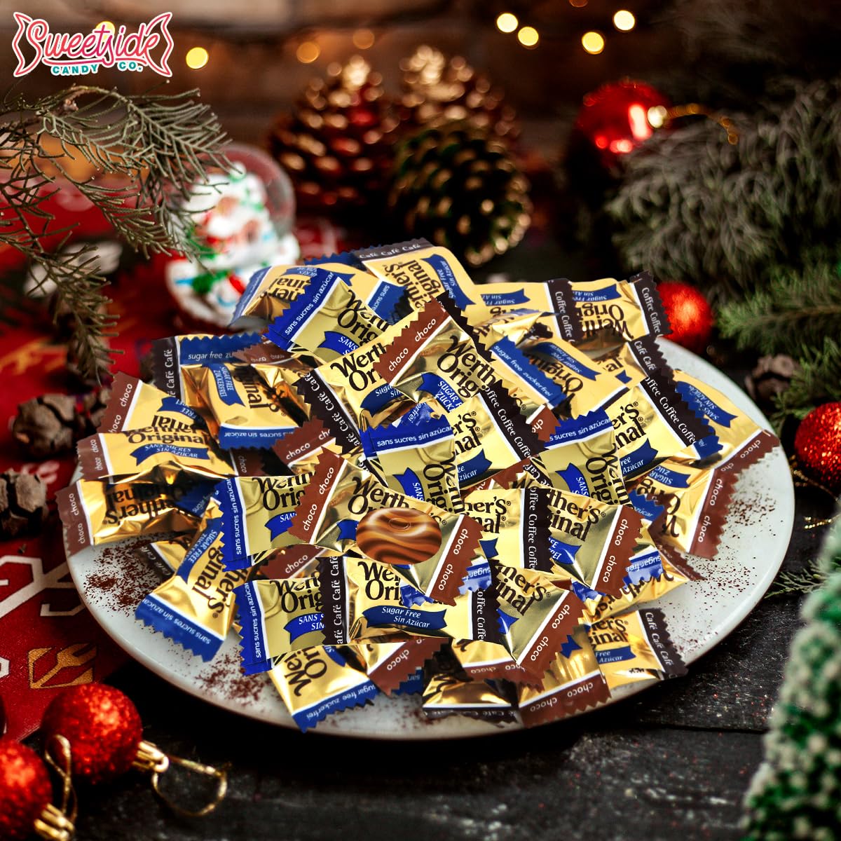 Werther'sOriginal Caramel Hard Candy Assorted Flavors, 2 Pack of Individually Wrapped Sugar Free Werther'sHard Candy, 7.7oz Each, Perfect Werthers Candy for Sharing or Stocking Up