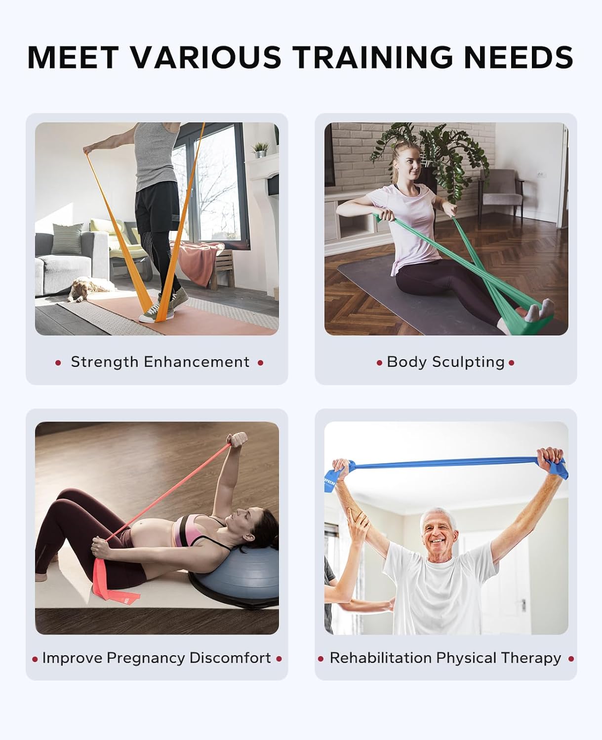 HAPBEAR Pull Up Assistance Bands Set of 5 - Resistance Bands for Working Out, Stretching, Physical Therapy, Muscle Training