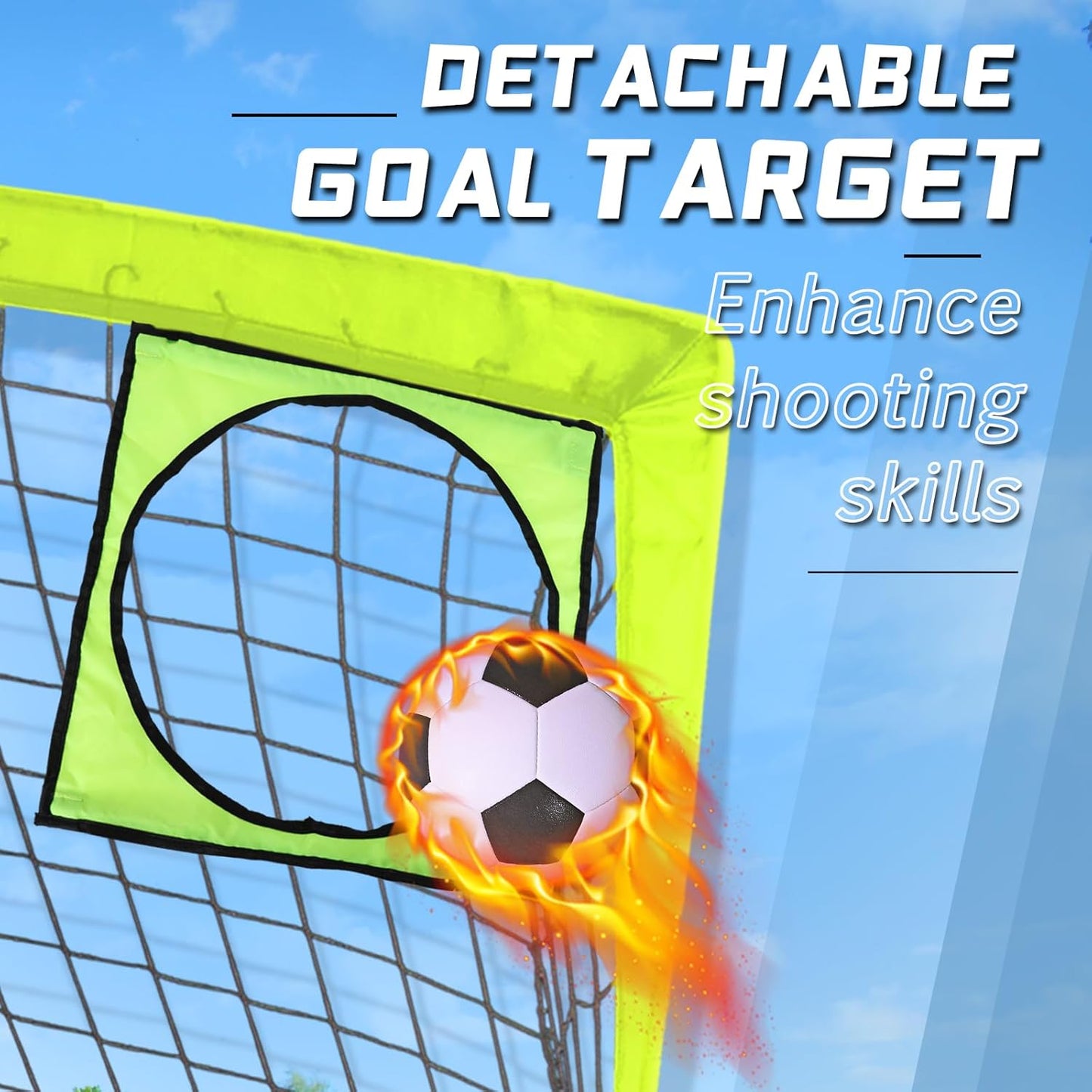 Kids Soccer Goal for Backyard, 6x4 9x5 FT Portable Soccer Nets Pop Up with Ball, Agility Ladder, Cones, Target & Carry Bag for Toddler Youth Outdoor Indoor Training Practice Sports Games Play