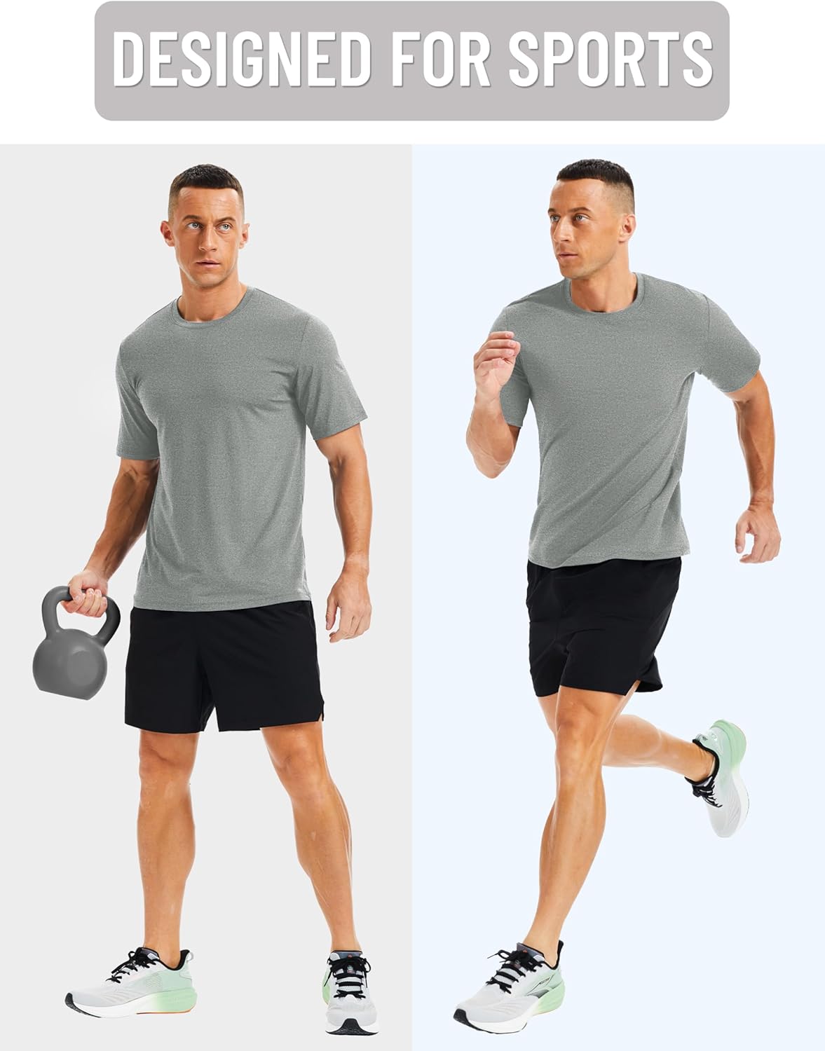 MAGCOMSEN Men's Dry Fit Workout Shirts Short Sleeve Tee Shirts Moisture Wicking Athletic Running Performence Tshirts