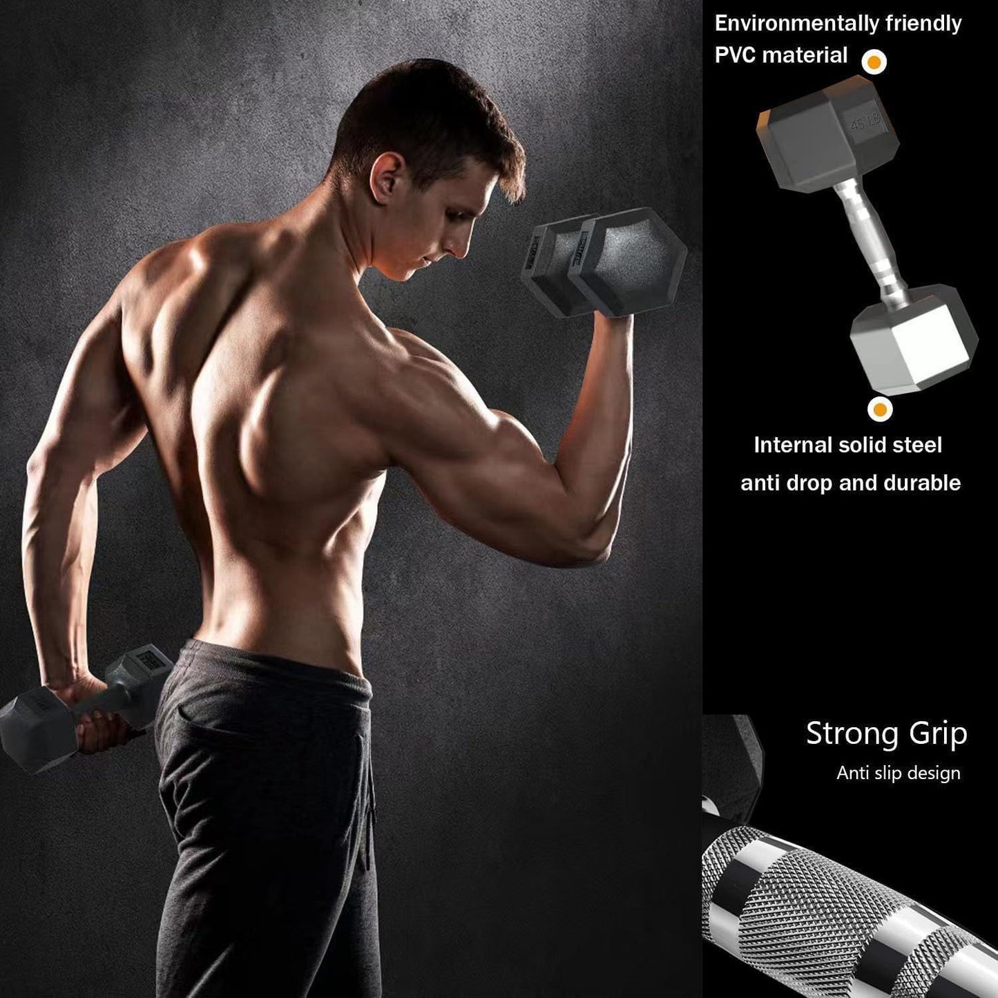 350/450/550 lbs Hex Weight Dumbbells Sets with Rack Rubber Encased Dumbbell Free Weights Set for Home Gym Weight Rack with Dumbbells Set