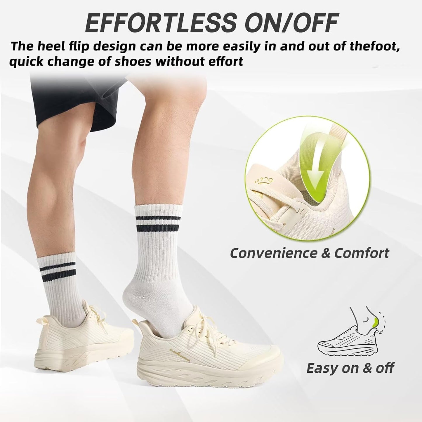OrthoComfoot Orthopedic Diabetic Men's Wide Shoes: Comfortable Arch Support Running Sneakers, Plantar Fasciitis Wide Toe Box Work Tennis Outdoor Walking Shoes for Swollen Feet, Heel Pain