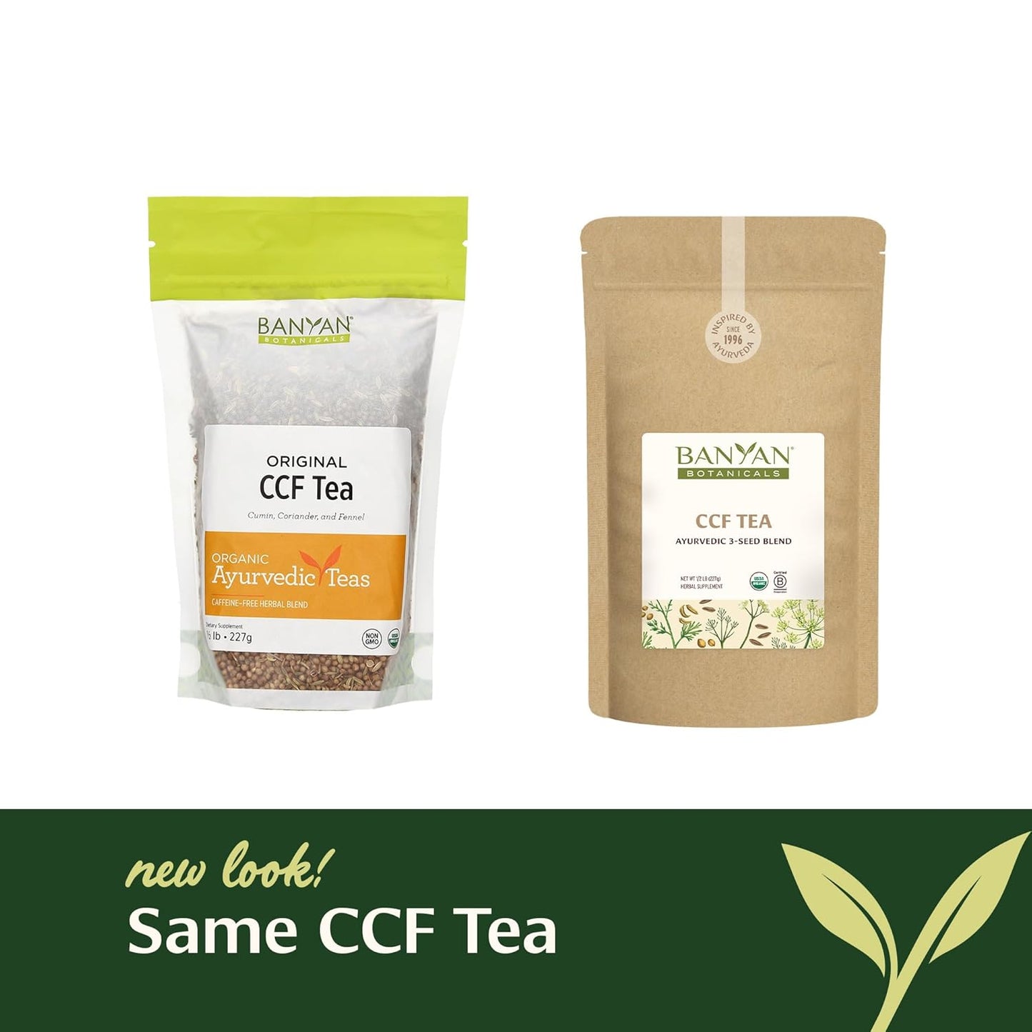 Banyan Botanicals CCF Tea (Cumin, Coriander, Fennel) – Organic Traditional Ayurvedic Detox Tea For Supporting Digestion & Gentle Cleansing* – ½ lb. – Non-GMO Sustainably Sourced Vegan