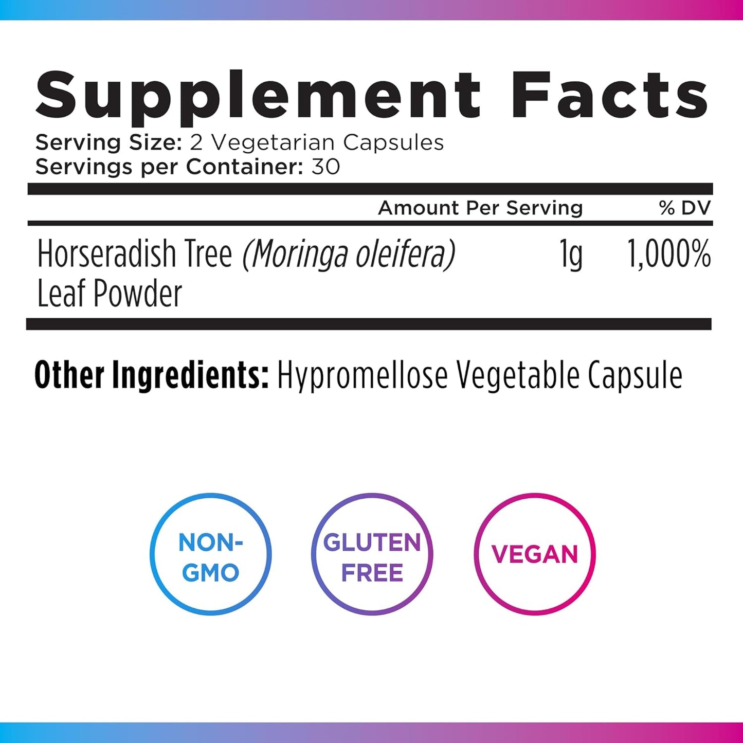 Livingood Daily Moringa Capsules, Moringa Supplement for Energy, Sleep, Satiety, Hair, Skin, Nails & Wellness, Plant Based Vegetarian, Gluten Free, Non GMO, Vegan, Daily Greens Superfood, 60 Capsules