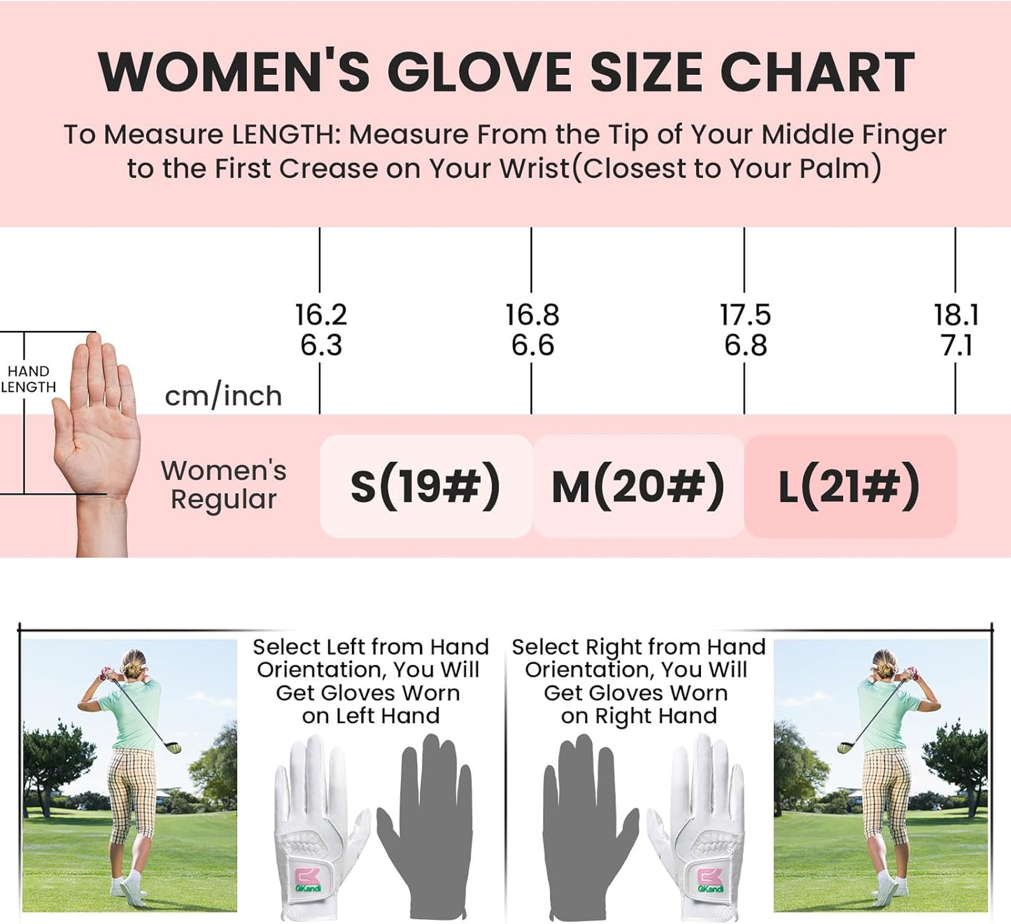 Golf Gloves Women Left Right Handed Golfer Rain Grip Hot Wet All Weather Value 2 Pack, Left Hand Right Pink Womens Golf Glove Breathable Flexible Mesh for Ladies