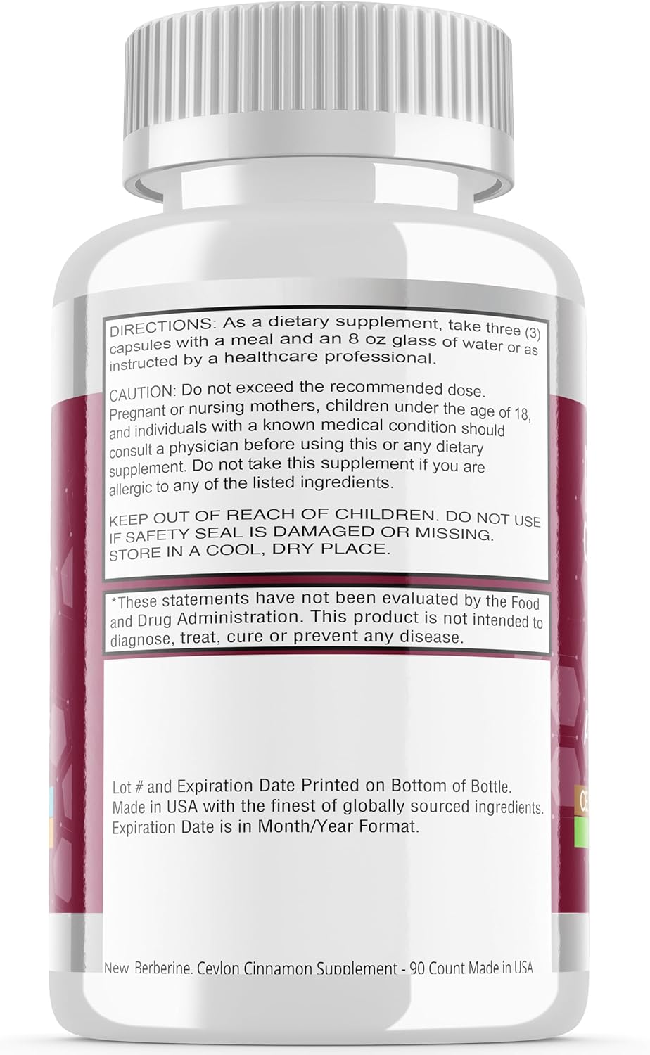 Stamiron Berberine Complex with Ceylon Cinnamon, Chromium, Turmeric, Apple Cider Vinegar, 90 Capsules