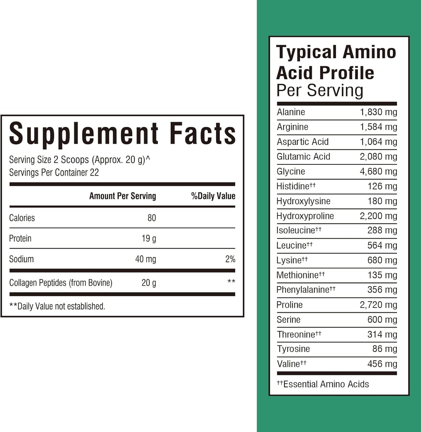 Bovine Collagen Peptides Powder for Women and Men, Grass-Fed Hydrolyzed Collagen Protein Type I & III, Skin, Hair, Nails, Bones, Digestion, Unflavored, Non-GMO, Keto & GF, 22 Servings, 16oz