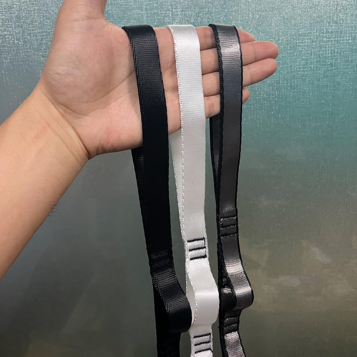 2PCS 5.9ft Long Nylon Daisy Chain Straps for Aerial Yoga Hammock Swing Adjustable Aerial Silk Extender Hanging Rope for Aerial Yoga Belts 180cm