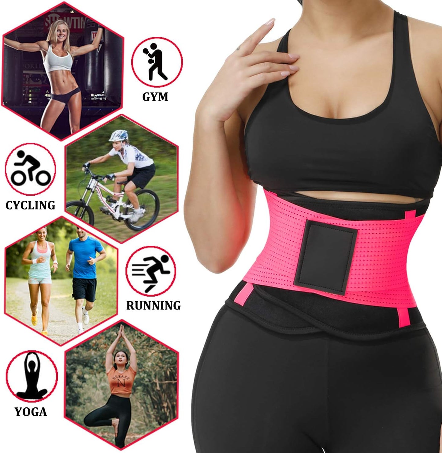 VENUZOR Waist Trainer Belt for Women - Waist Cincher Trimmer - Slimming Body Shaper Belt - Sport Girdle Belt (UP Graded)