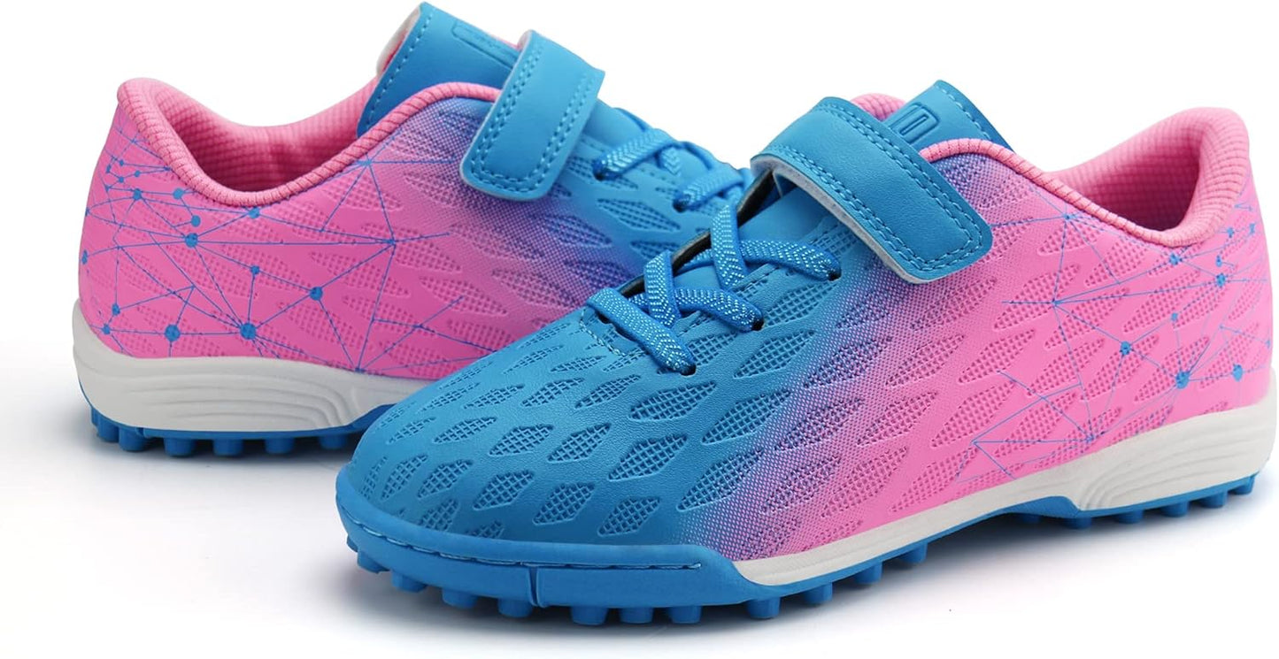 brooman Kids Indoor Soccer Shoes Boys Girls Soccer Cleats Athletic Turf Shoes