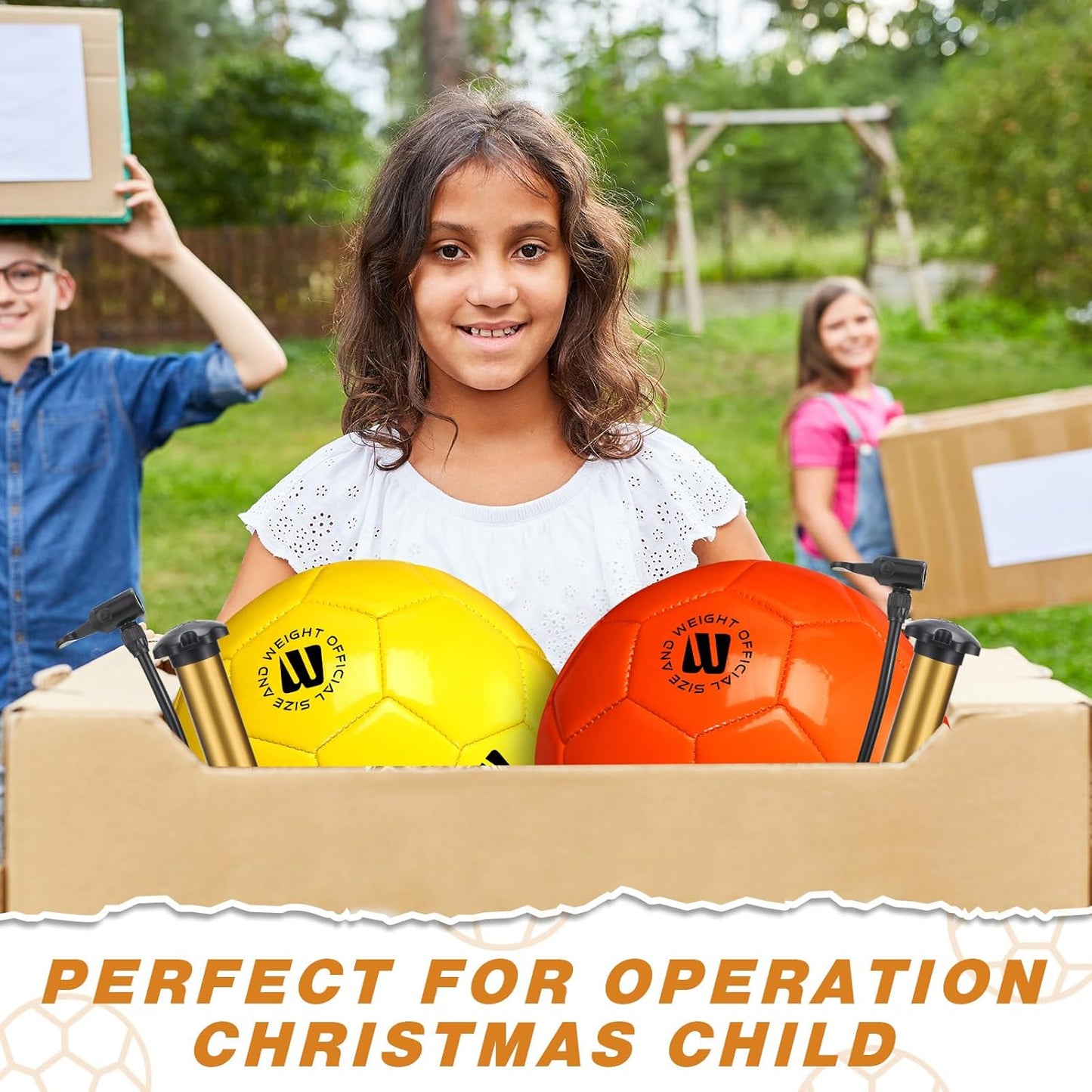 Deflated Soccer Balls with Pump Bulk Outdoor and Indoor Training Practice Soccer Ball Machine Stitched for Sports Birthday Gift Party Supplies