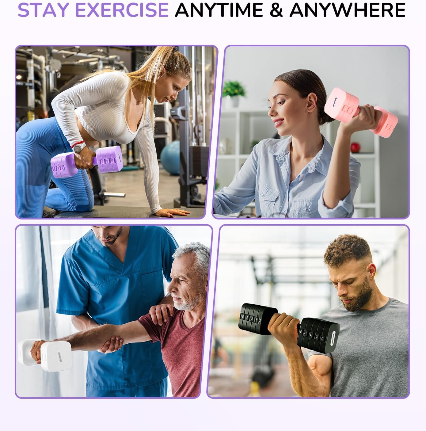 Adjustable Dumbbell Set for Women Men 16LB 20LB Hand Weights Dumbbells Sets Woman Exercise Fitness dumbbell Adjust dumbbells set of 2 for Home Gym Workout Strength Training Equipments