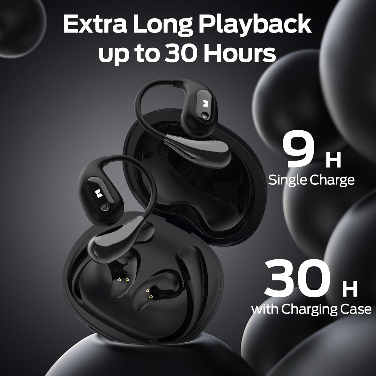 Monster Open Ear AC210 Headphones, Wireless Headphones Bluetooth 5.4 Earphones Stereo Sound,32H Playtime, HD Clear Calls,Fast Charging Touch Control, IPX5 Waterproof Open Ear Earbuds