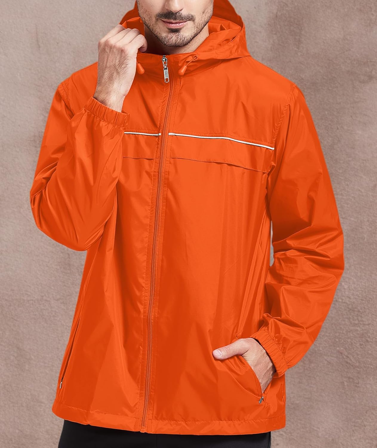 SWISSWELL Rain Jacket Men Waterproof Windbreaker, Lightweight Hooded Raincoat for Daily Casual