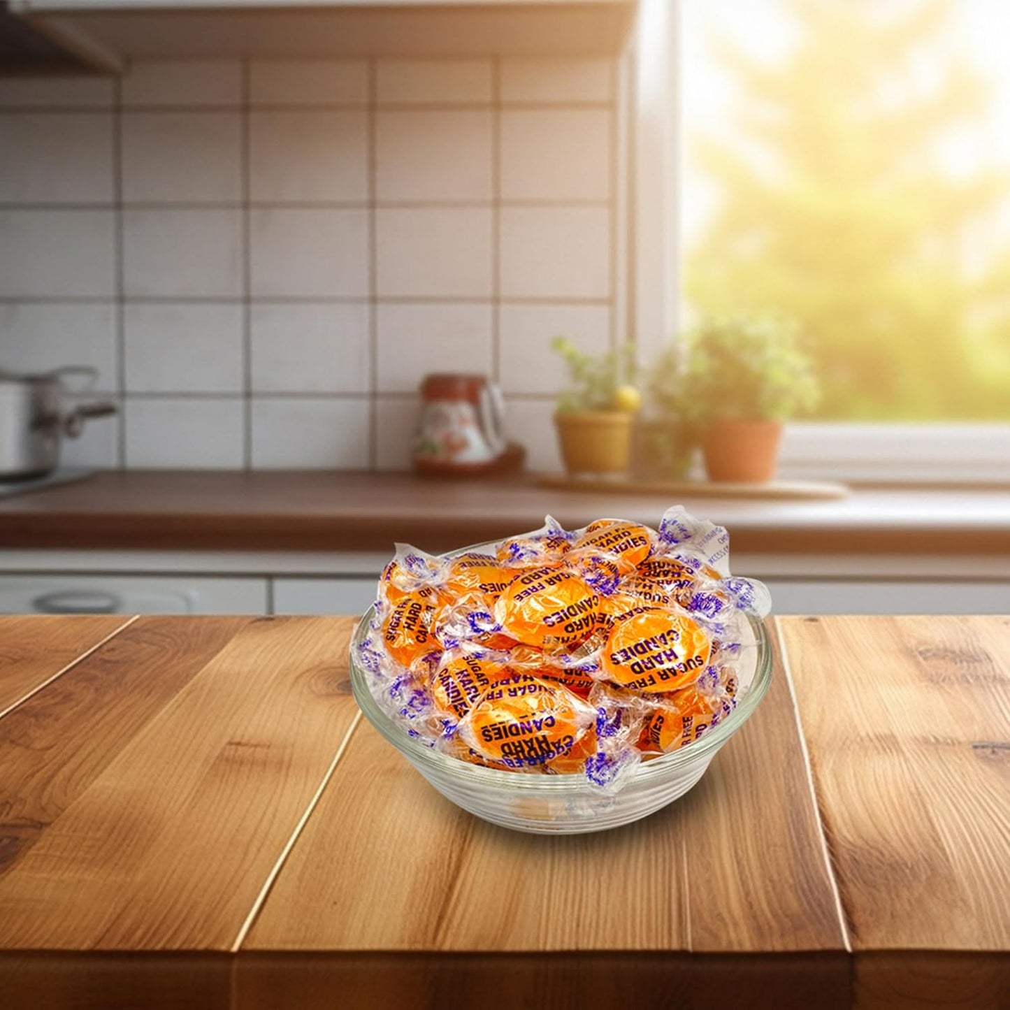 Sugar Free Butterscotch Hard Candy Arcor - 2LB Bag (About 150 Pieces) Of Individually Wrapped Sugar Free Butterscotch Buttons, Butter Scotch Bulk Candy