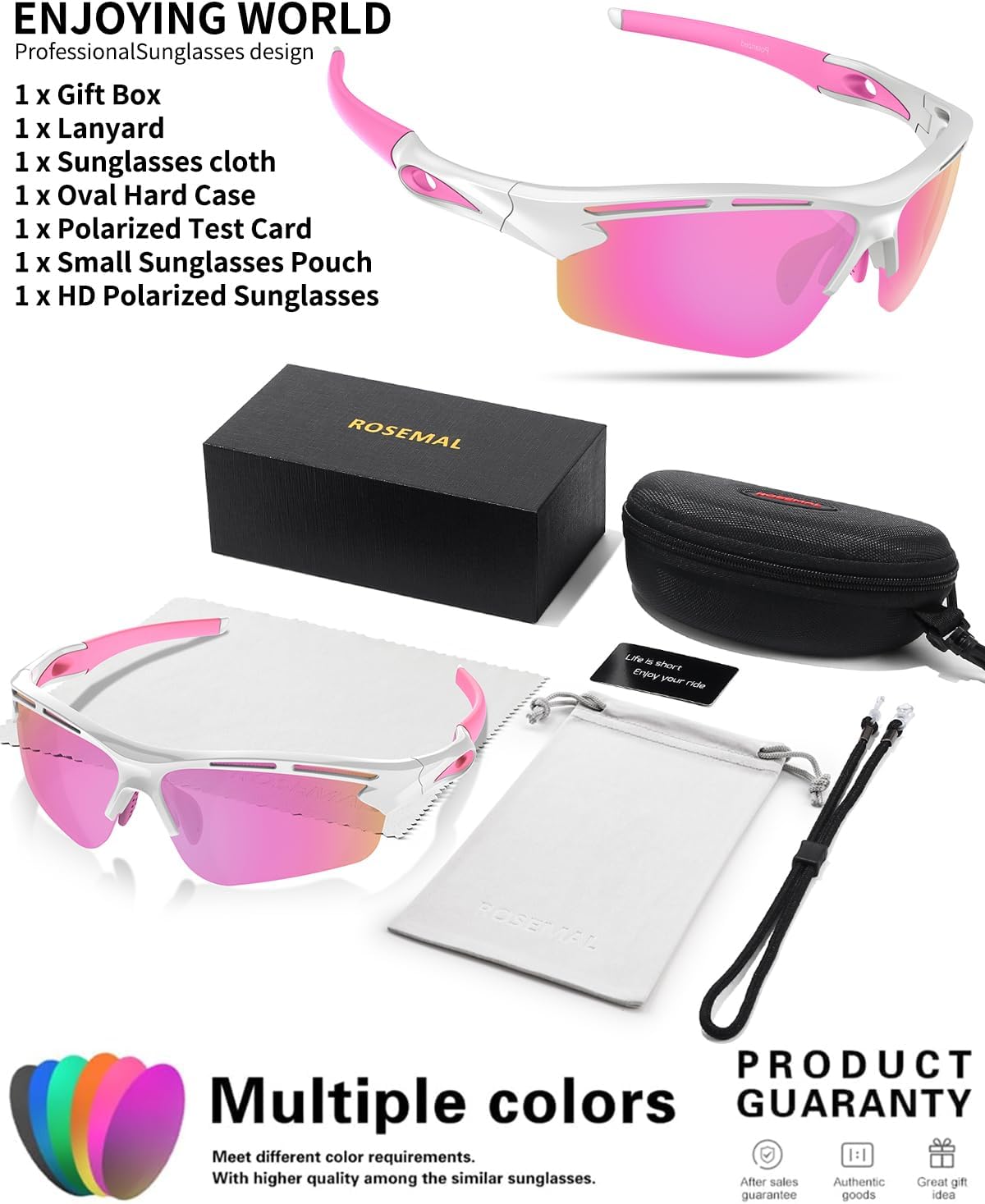 Polarized Sports Sunglasses for Men Women,UV400 Protection Sunglass for Running Cycling Fishing Hiking TR90