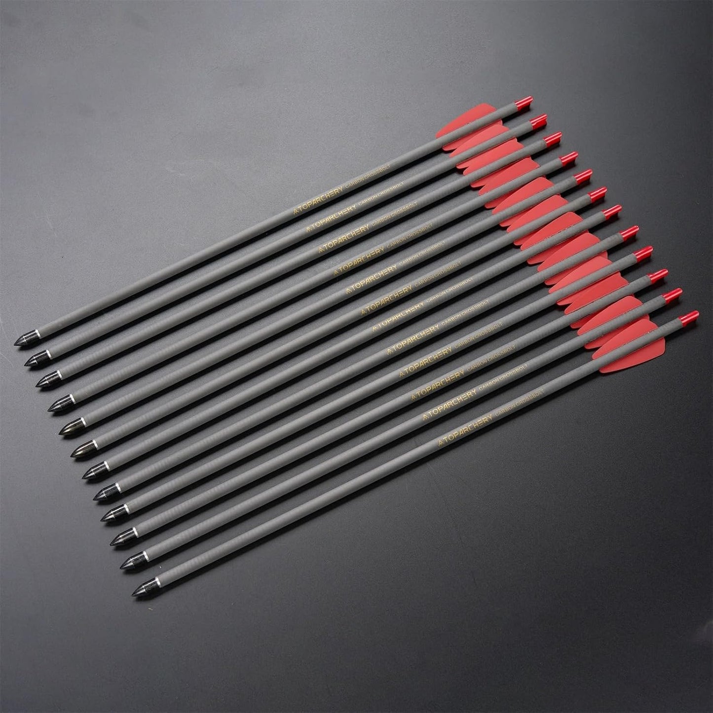 Crossbow Bolts 15 Inch Archery Carbon Crossbow Arrows with Moon Nocks Hunting Archery Arrows(12pcs