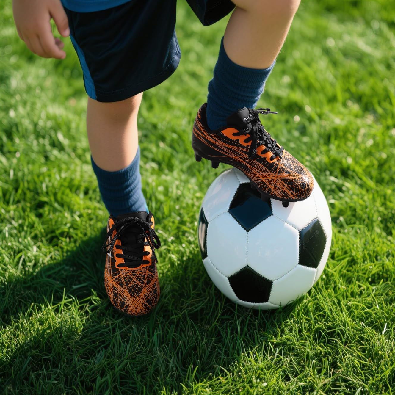 DREAM PAIRS Boys Girls Soccer Cleats Kids Youth Firm Ground Football Shoes for Little/Big Kid