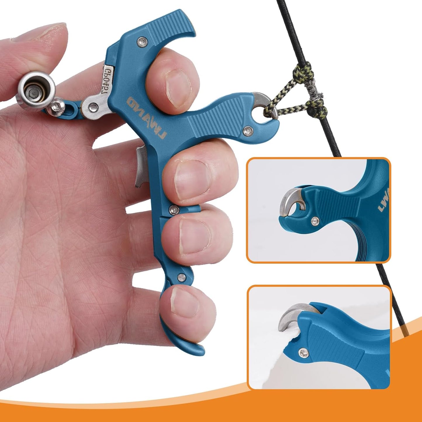 LWANO Archery Compound Bow Release Aids Trigger 3-4 Finger Adjustable Wristband Thumb Arrow Release Aids for Adults Youth Hunting Shooting Training Accessories