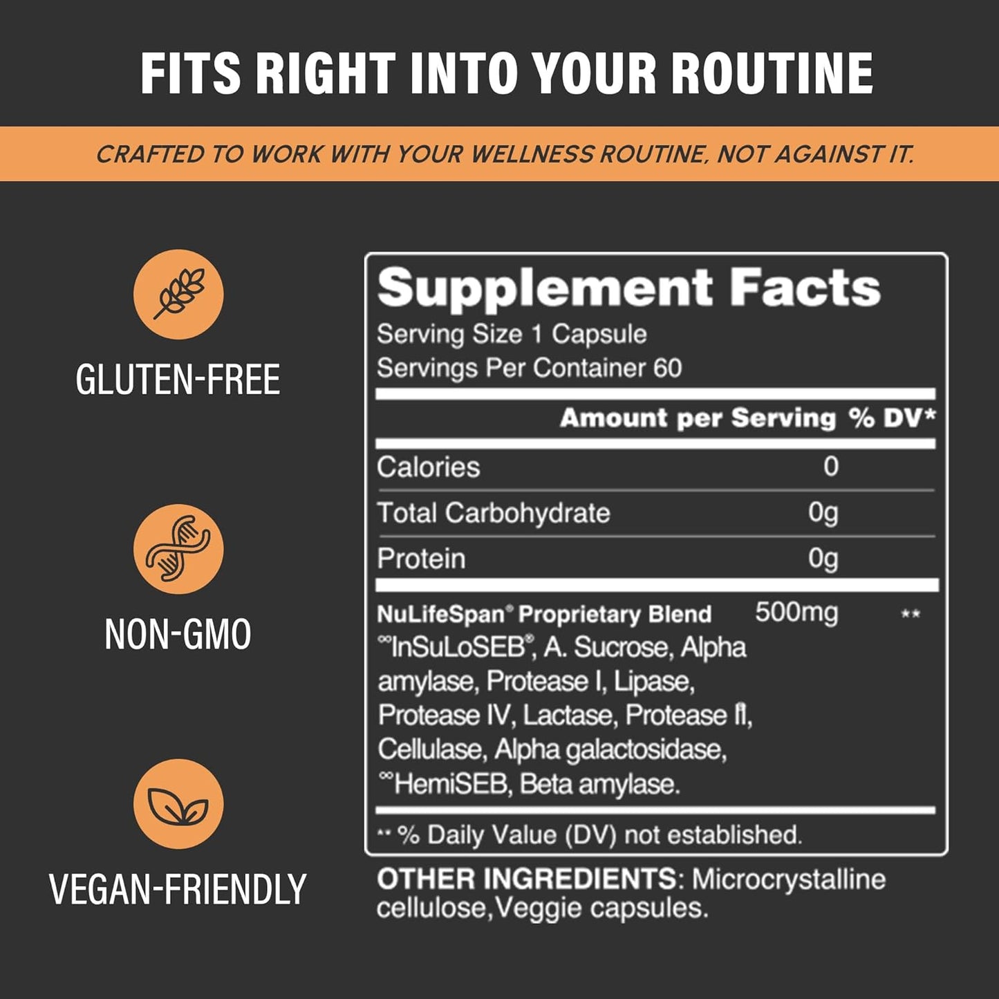 InSuLo, Metabolism, Energy and Focus Supplement for Adults, Vegan-Friendly, Gluten-Free & Non-GMO, Ideal for Weight Management, Energy Supplements for Fatigue, 60 Capsules