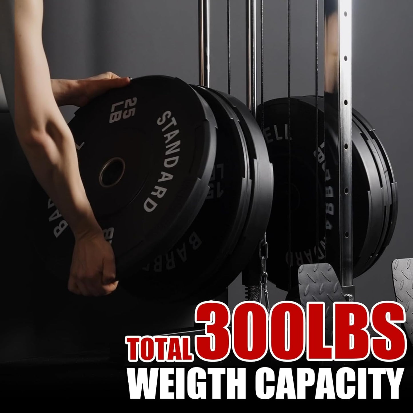 ER KANG Wall Mount Cable Station, Cable Crossover Machine with 18 Positions Dual Pulley System for Home Gym Fitness Equipment