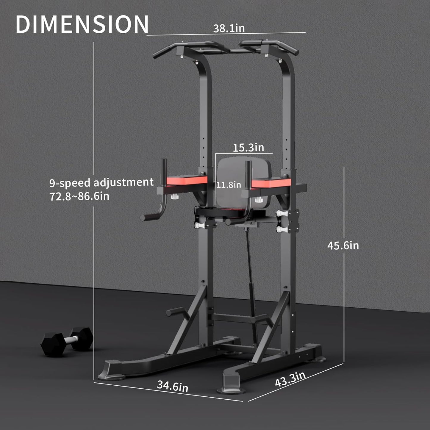 K KiNGKANG Power Tower Dip Station, Multi-Function Assistive Trainer Pull Up for Home Gym Muscle Building and Beginner Exercises,Load 450LBS