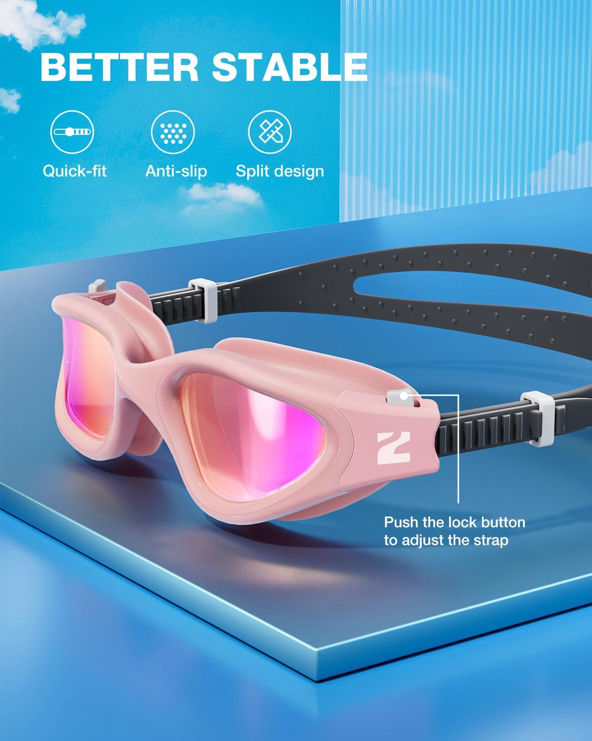 ZIONOR Swim Goggles, G1 SE Swimming Goggles Anti-fog for Adult Men Women