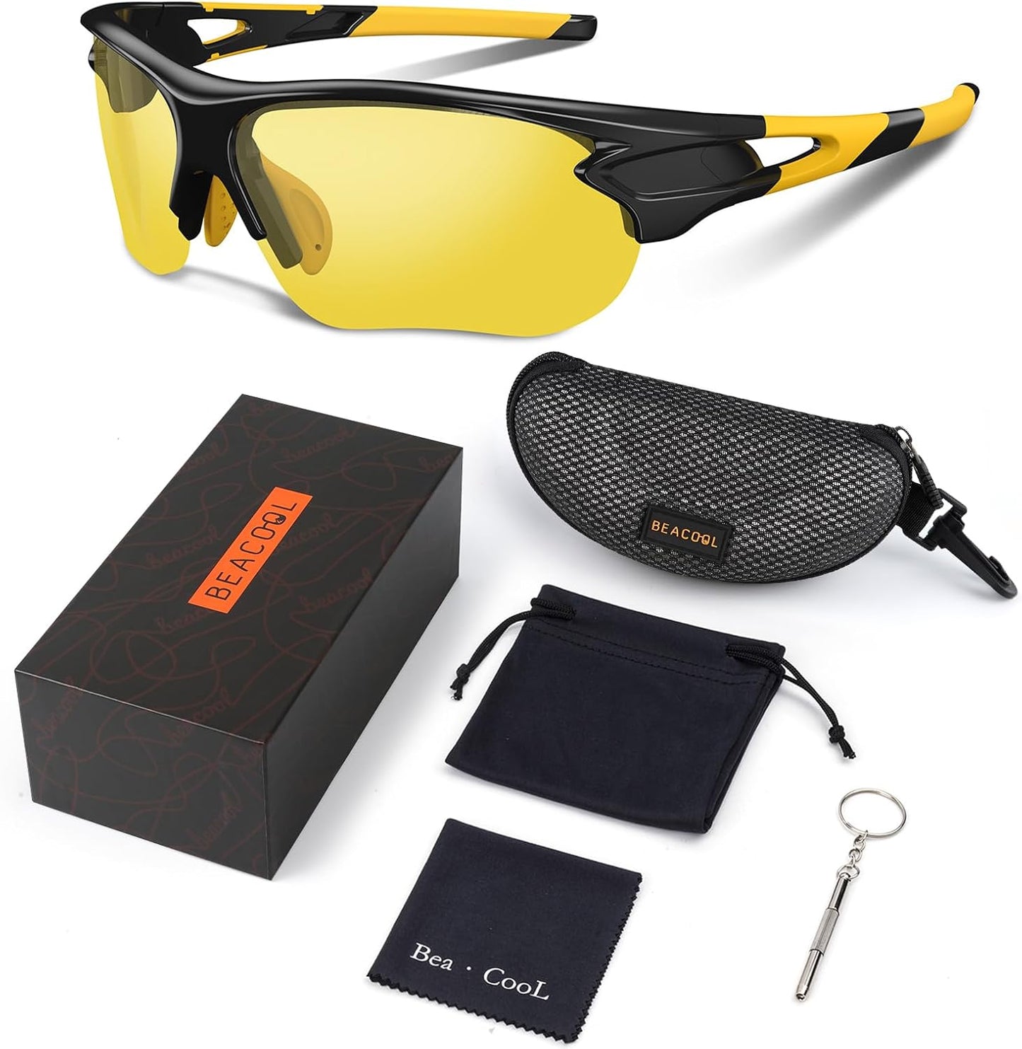 BEACOOL Polarized Sports Sunglasses for Men Women Youth Baseball Fishing Cycling Running Golf Motorcycle Tac Glasses UV400