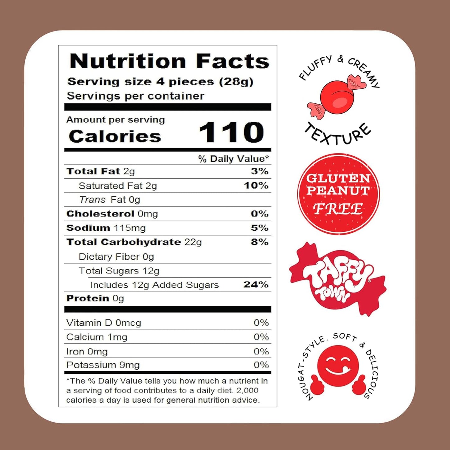 Taffy Town Saltwater Taffy- Chocolate | Gourmet Taffy| Nougat-Style Candy| Soft & Delicious| Snack Treats| Party Good Candies| 2.5lbs