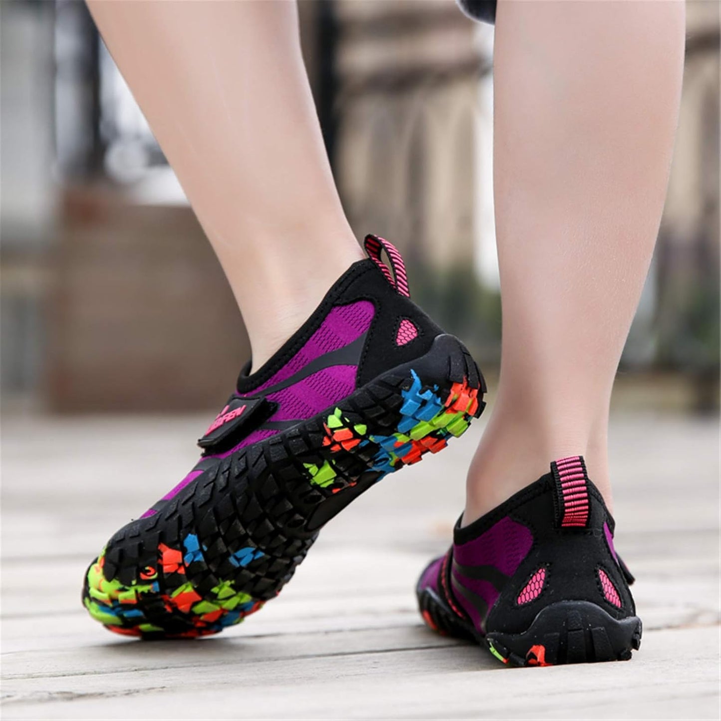 UBFEN Water Shoes for Kids Boys Girls Aqua Socks Barefoot Beach Sports Swim Pool Quick Dry Lightweight Toddler Little Big Kid