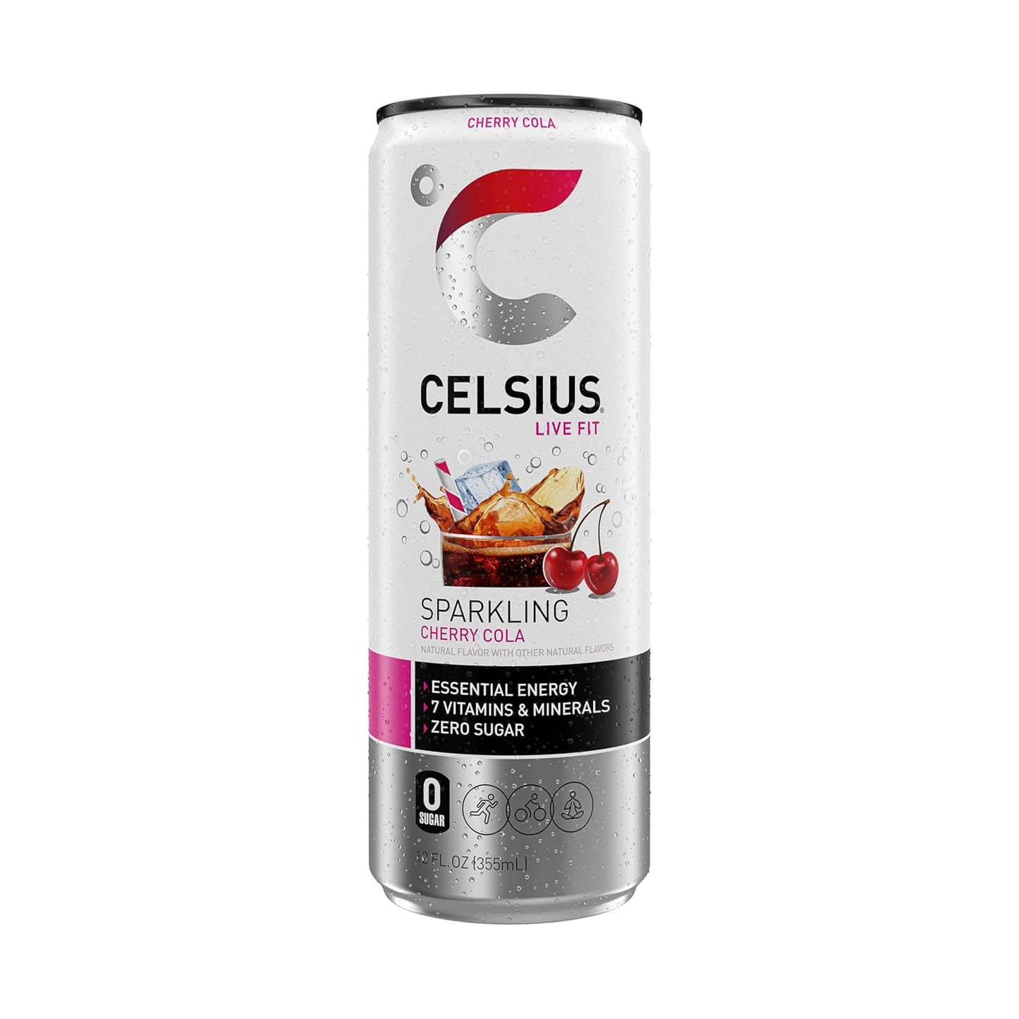 CELSIUS Sparkling Cherry Cola, Sugar Free Energy Drink, 12 Fl Oz (Pack of 12)