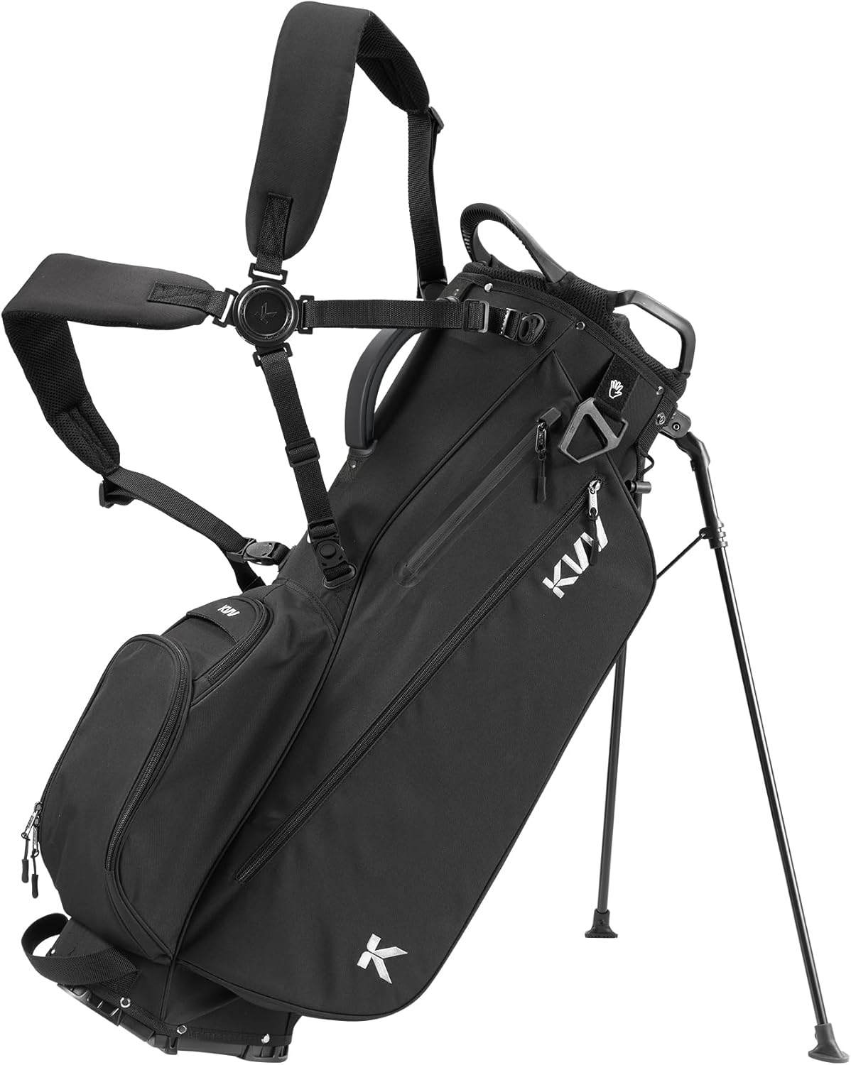 KVV Lightweight Golf Stand Bag with 7 Way Full-Length Dividers, 5 Zippered Pockets, Automatically Adjustable Dual Straps,Elegant Design