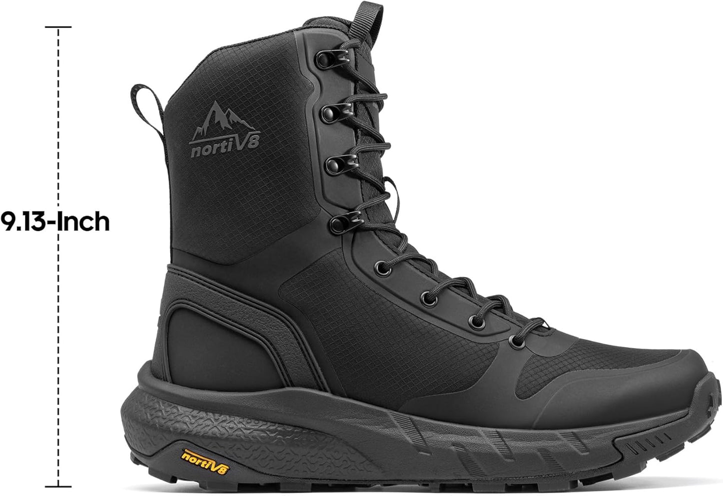 NORTIV 8 Men's Military Tactical Boot Lightweight Comfortable Boots for Work All Day Side Zipper Motorcycle Combat Hiking Boots Metrostrike(8-9 Inches)